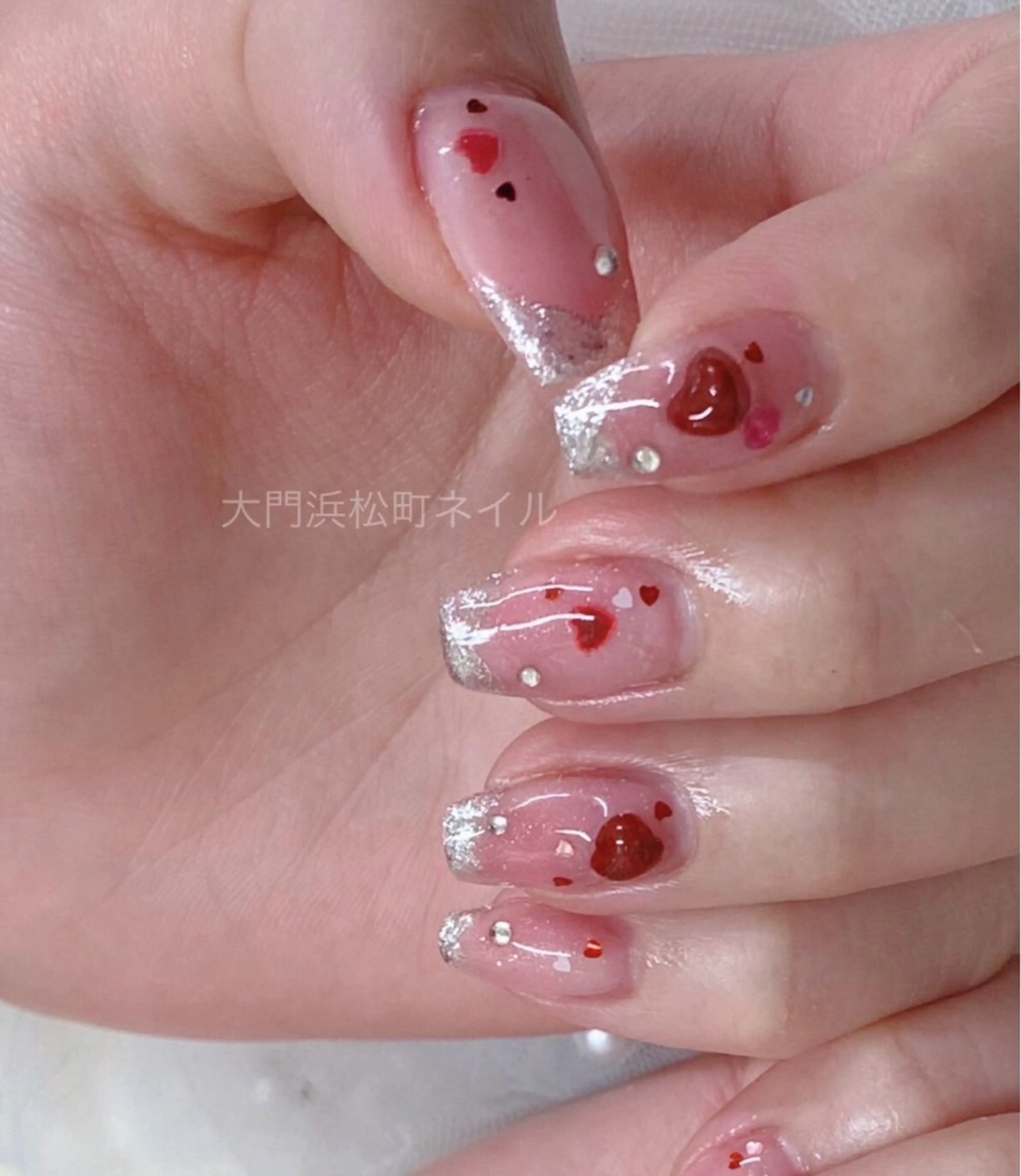 ネイル ダブルフレンチ フレンチネイル ガラスフレンチ マグネットネイル ミラーネイル ハンドネイル ハンドケア 大門浜松町 ネイルのネイルデザイン