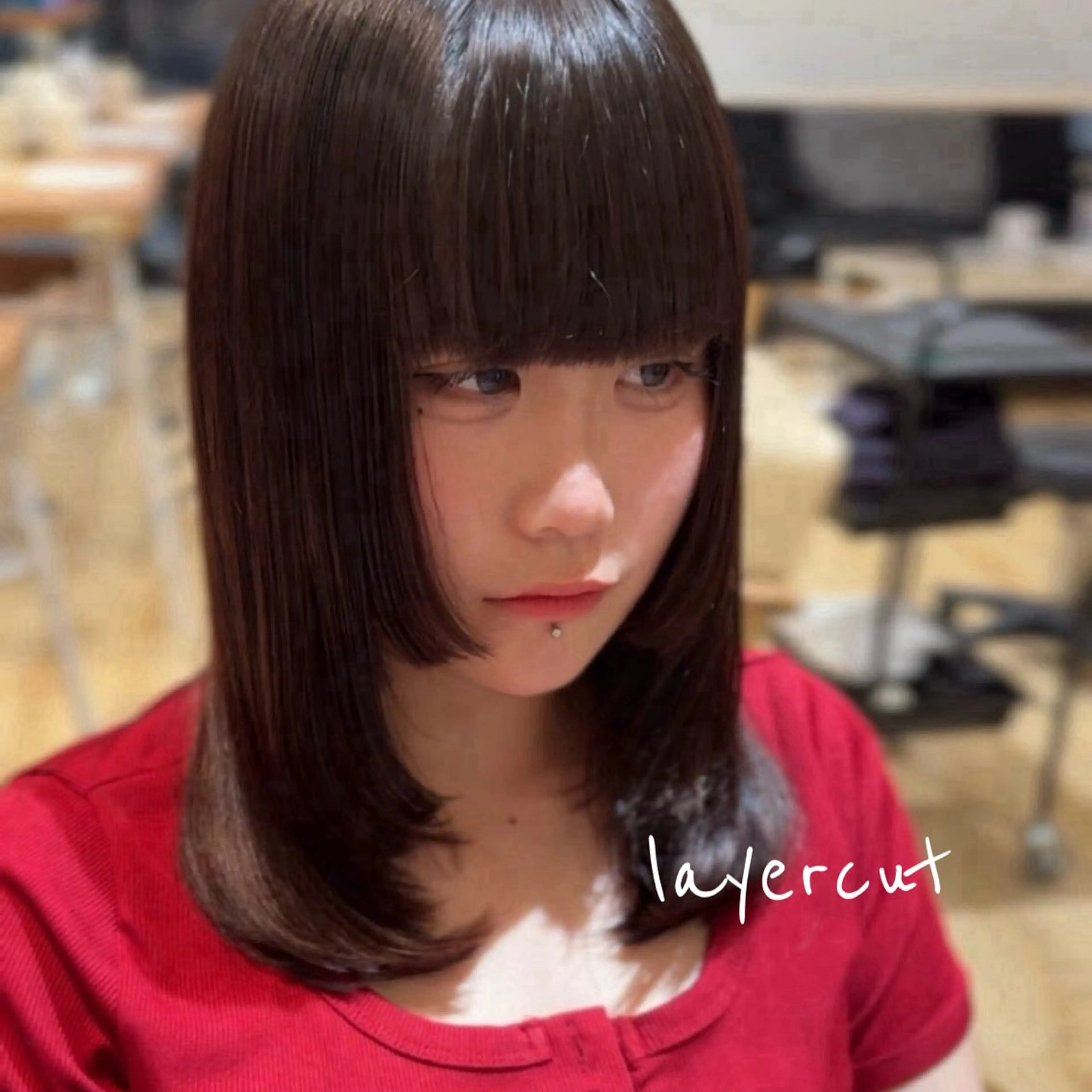 ミディアム 姫カット レイヤーカット ★韓国トレンドカット ★むなかたももかのヘアスタイル