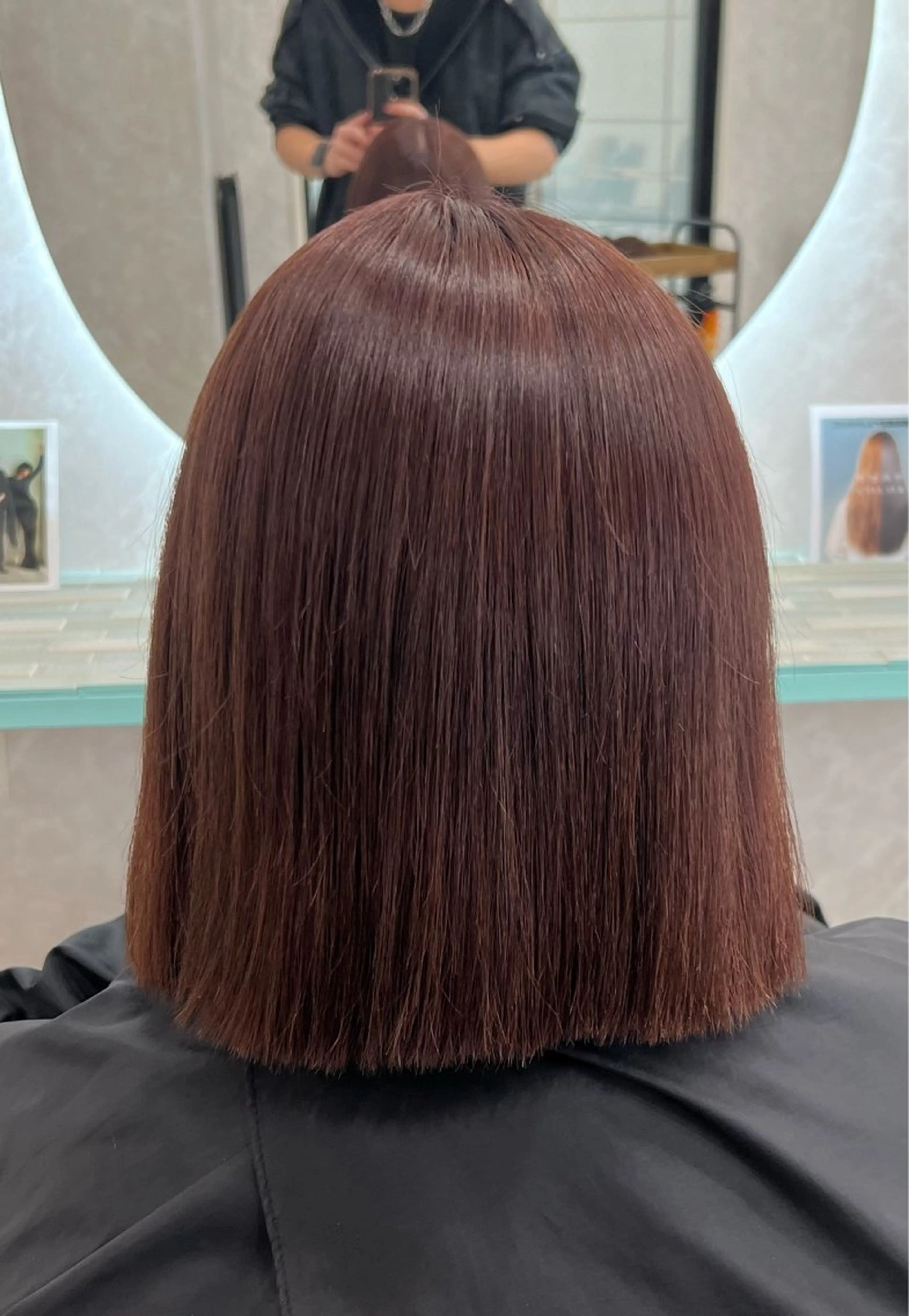 ショート カラー ボルドーカラー ブラウンカラー 近藤 叶大のヘアスタイル