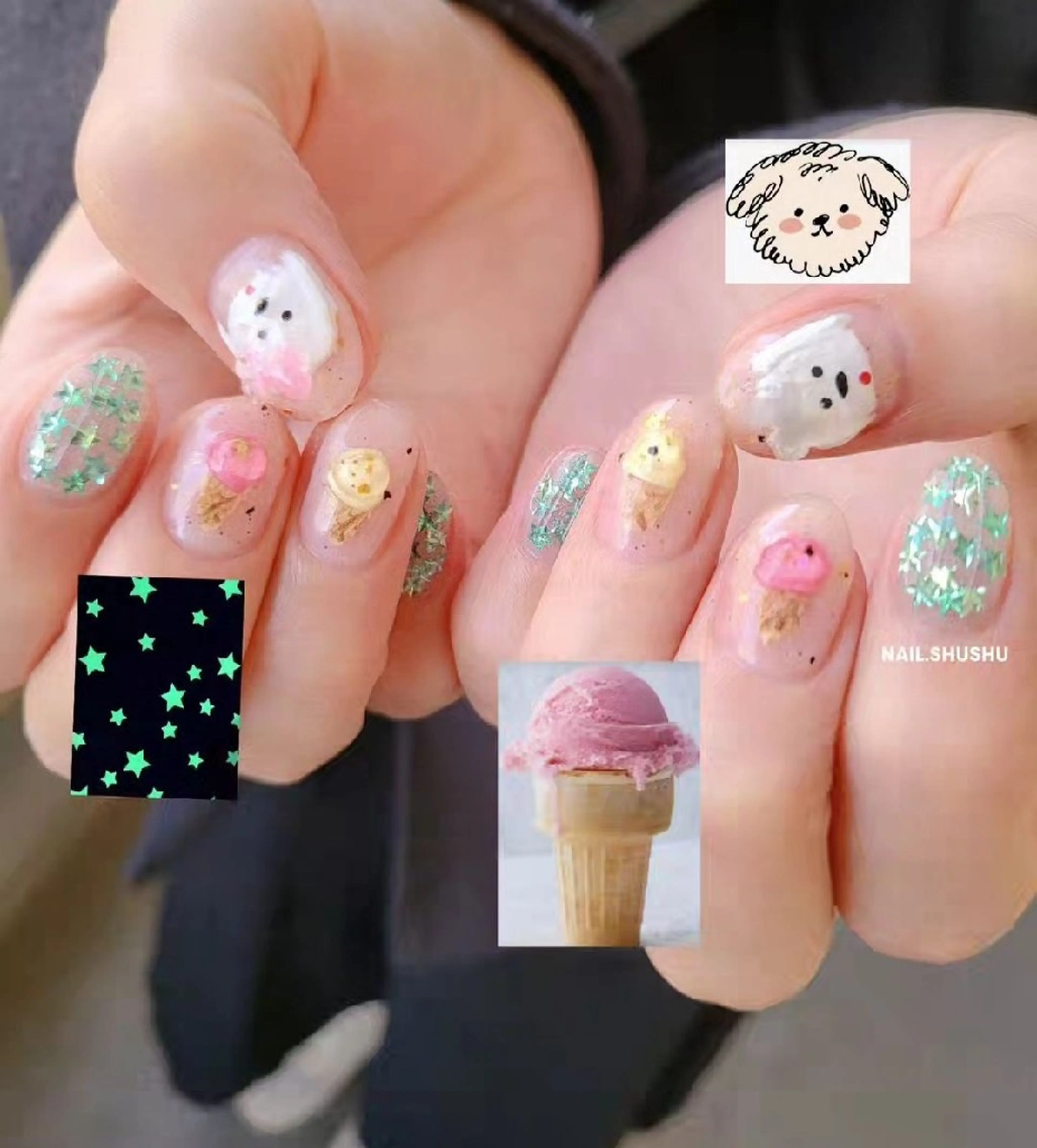 ネイル ハンドネイル 3dパーツ/流行り 👧shushu❤️のネイルデザイン