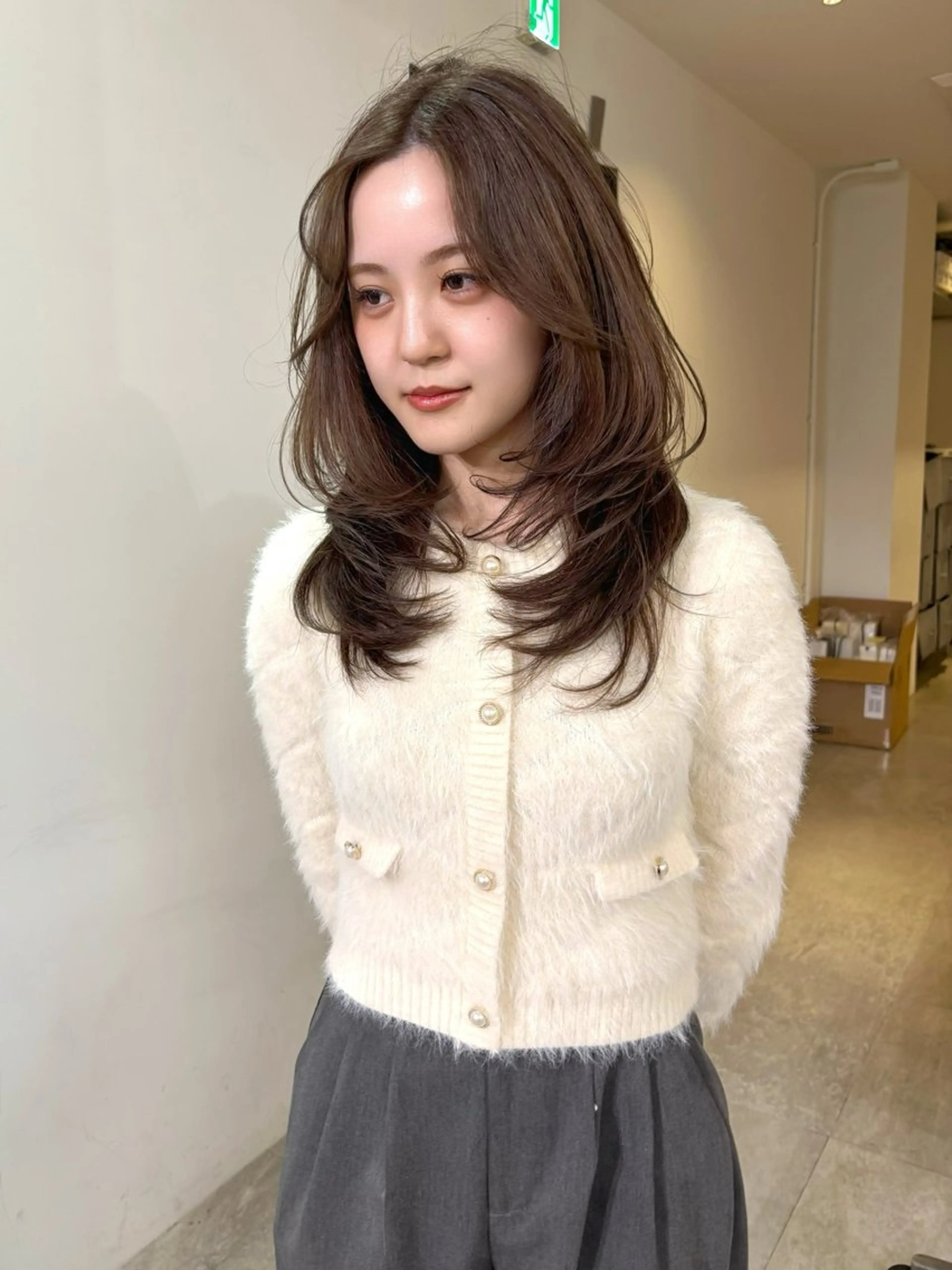 ロング カラー ブリーチ 透明感カラー ダブルカラー ブリーチなしカラー カット ヘアカラー mizuki/ピンク ベージュ.レイヤーのヘアスタイル