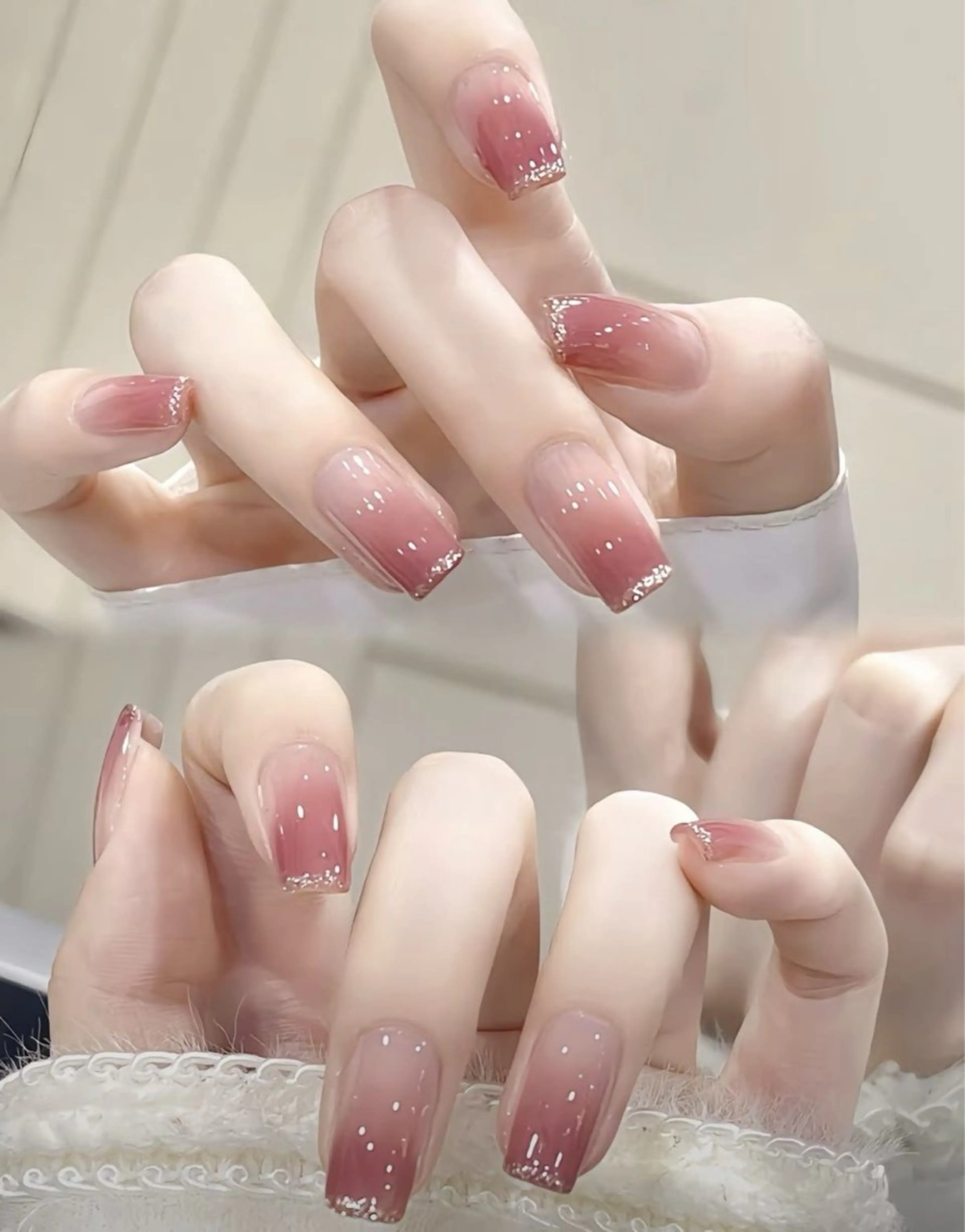 ネイル 長さ出し フレンチネイル グラデーション 卒業式 マグネットネイル ハンドネイル MIHANA NAILのネイルデザイン