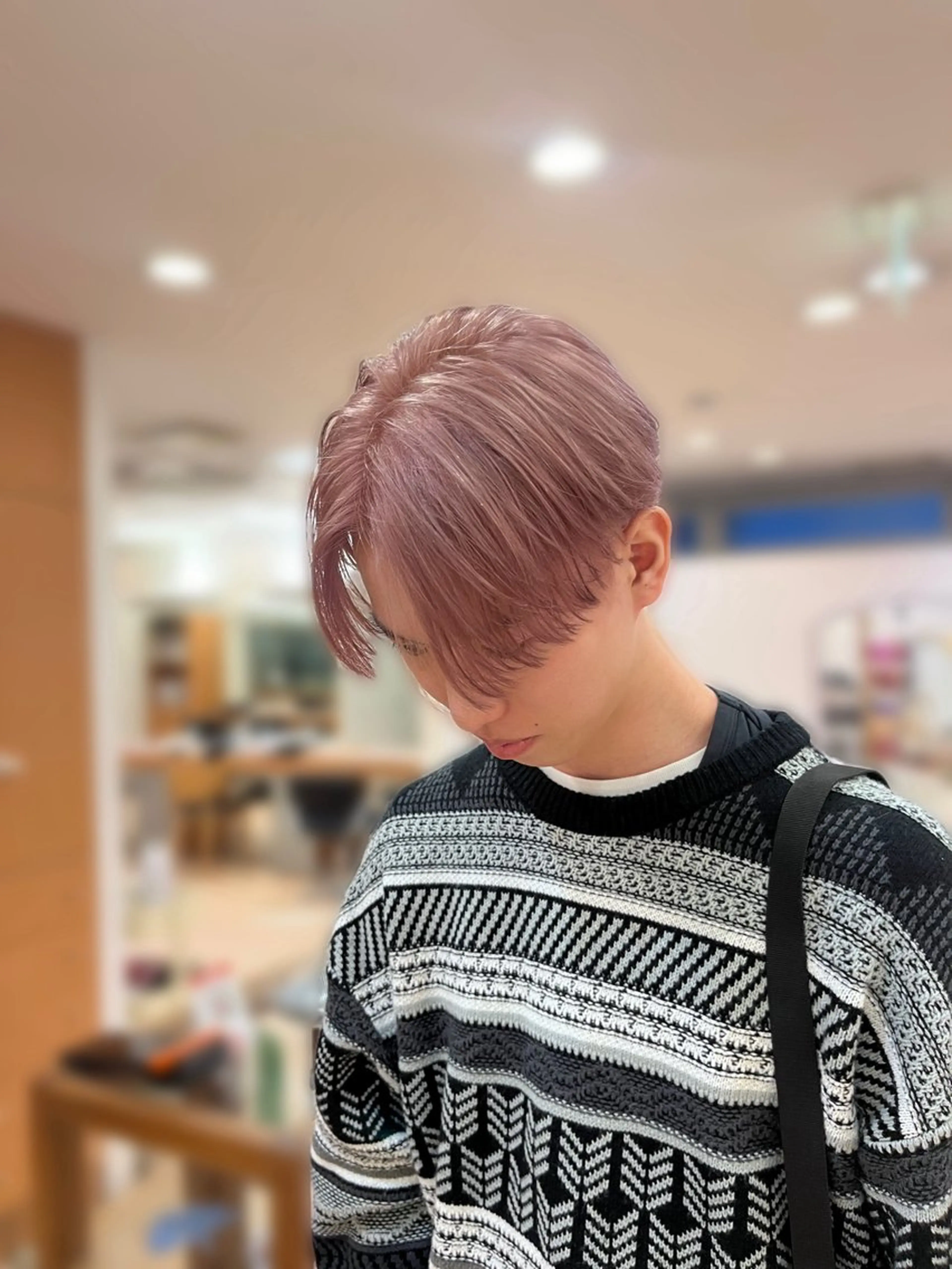 カラー メンズ メンズブリーチ ベージュカラー ブリーチ ピンクカラー ピンクベージュ 💠つたふうか/ 韓国/メンズヘア💠のヘアスタイル