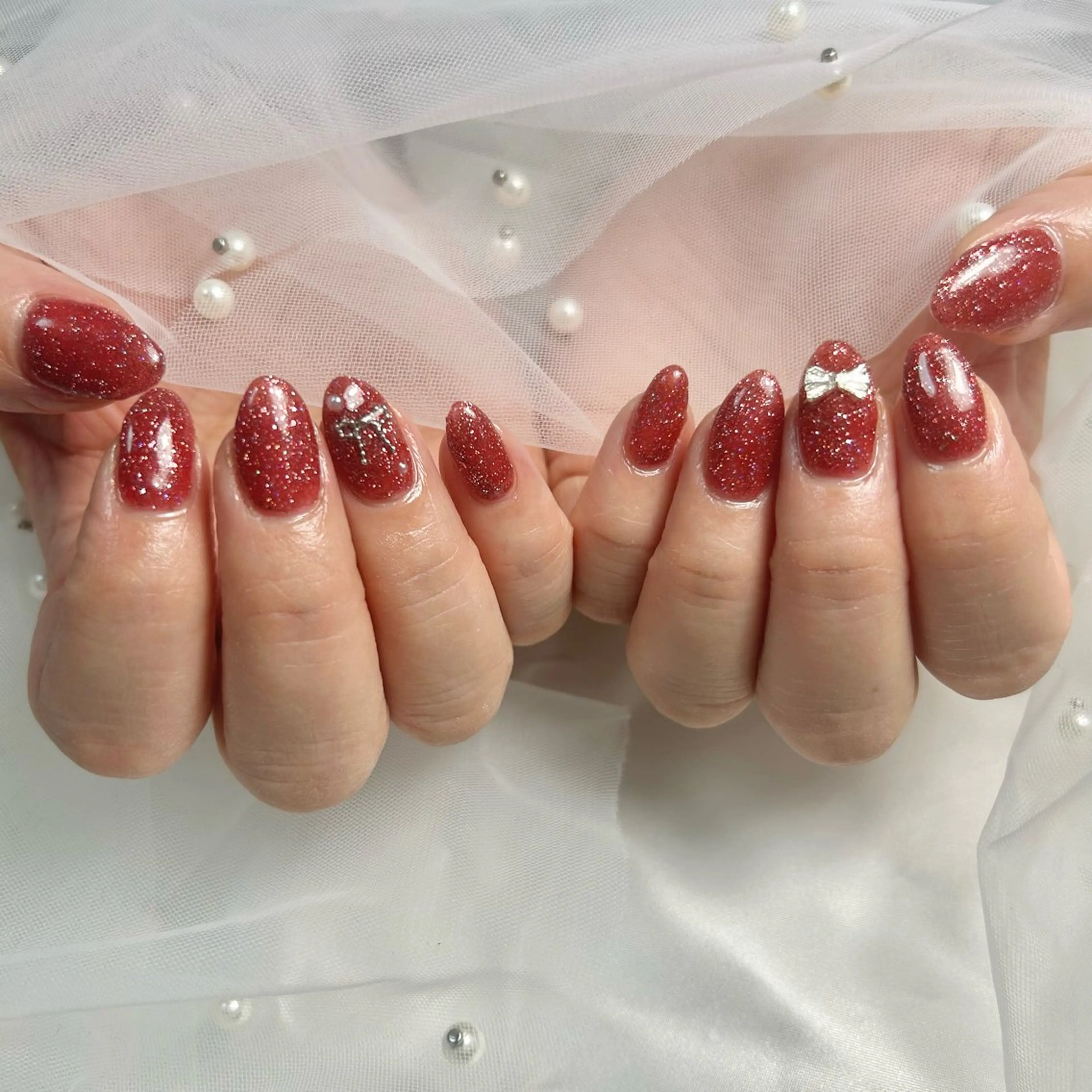 ネイル フラッシュネイル 赤色 cee. ckikakoのネイルデザイン