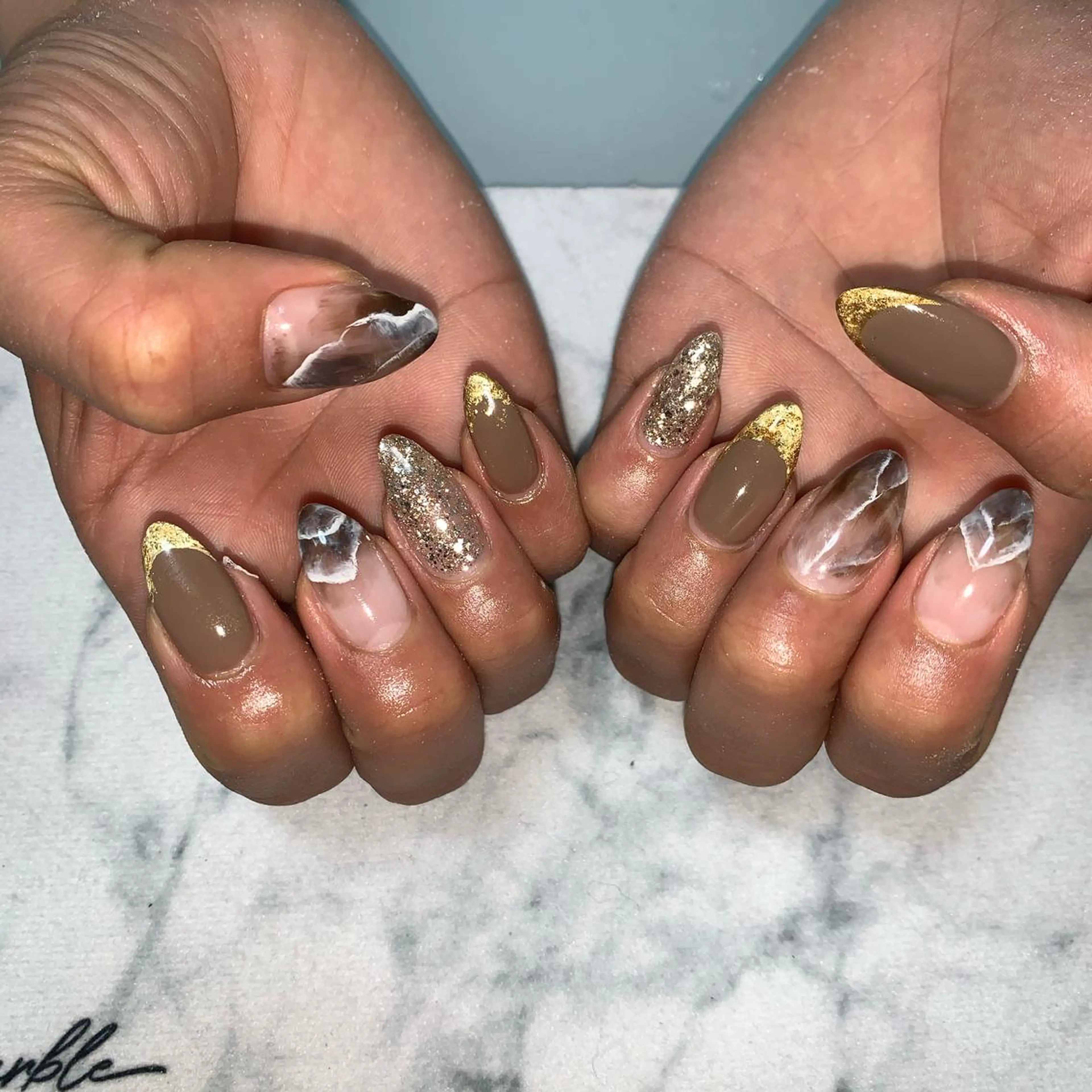 ネイル 大理石ネイル(マーブル) 🌙🫧CHARME (RUKA)🦋🫧のネイルデザイン