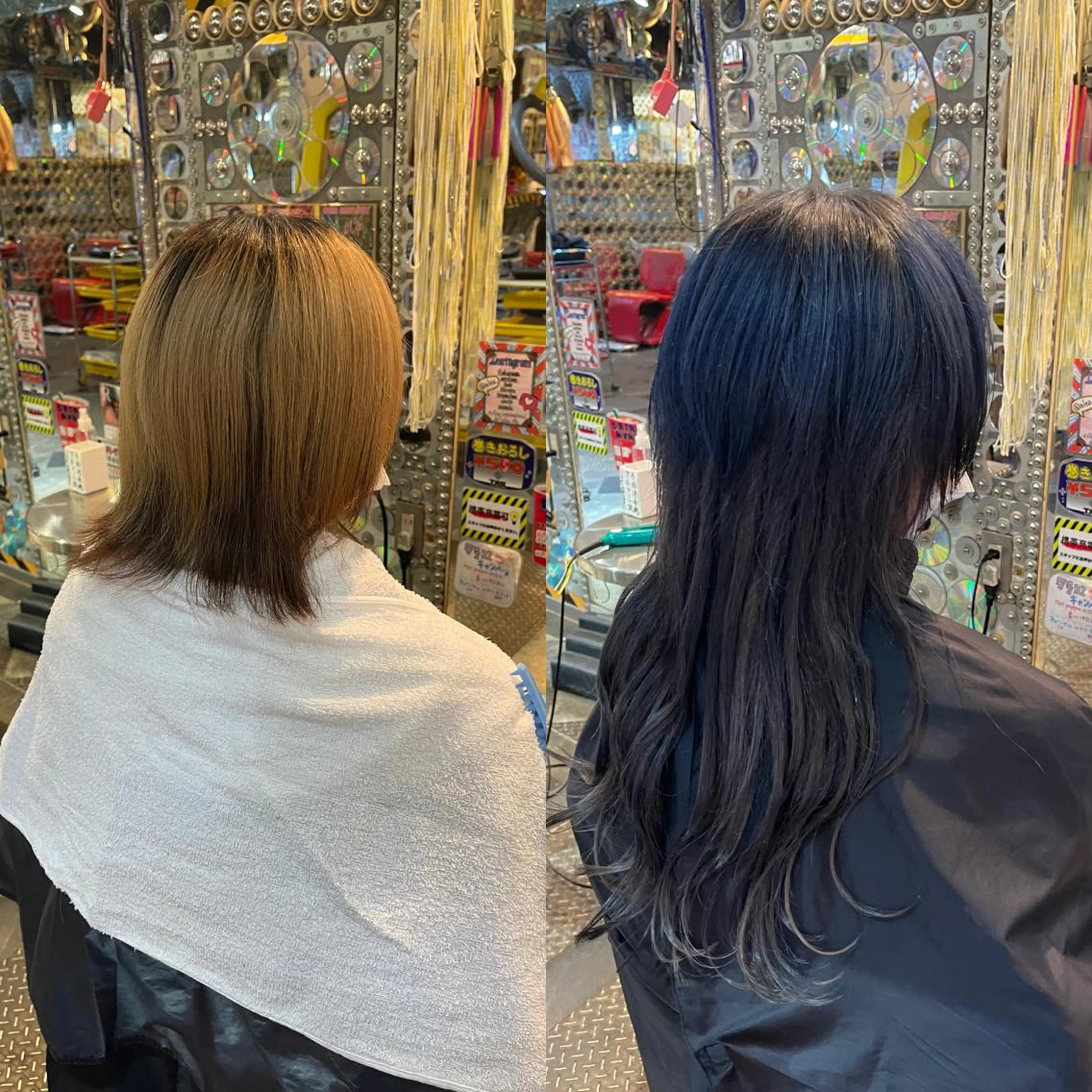 ダブルカラー➕編み込み30本➕トリートメント✨最高級エクステ✨【ロング料金無し】の写真