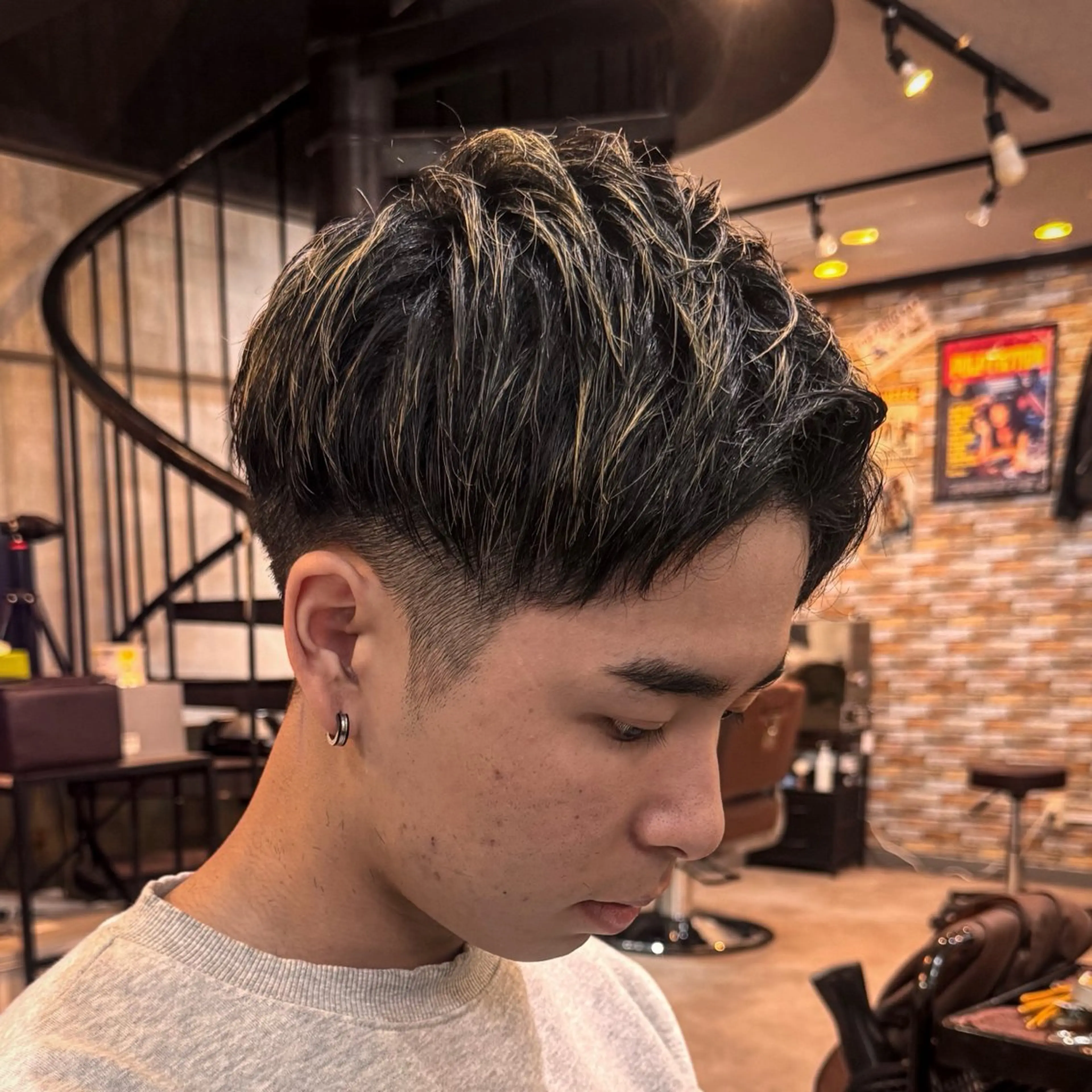 ショート メンズ アップバング カット 立川メンズカット/ メンズパーマ💈三上のヘアスタイル