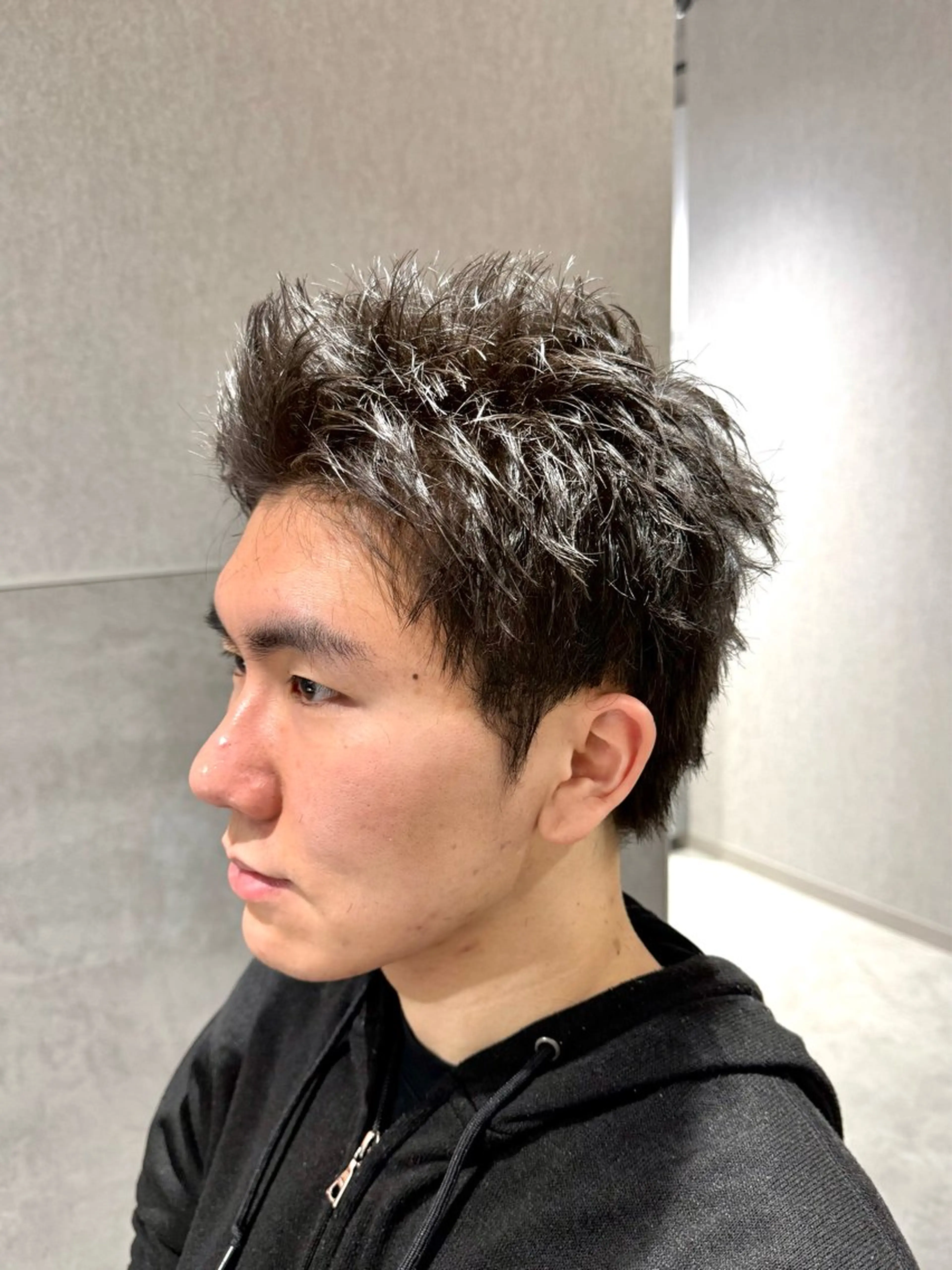 ショート メンズ アップバング スパイキーショート ショートヘア カット パーマ メンズパーマ職人 パーマ🔥ritaのヘアスタイル