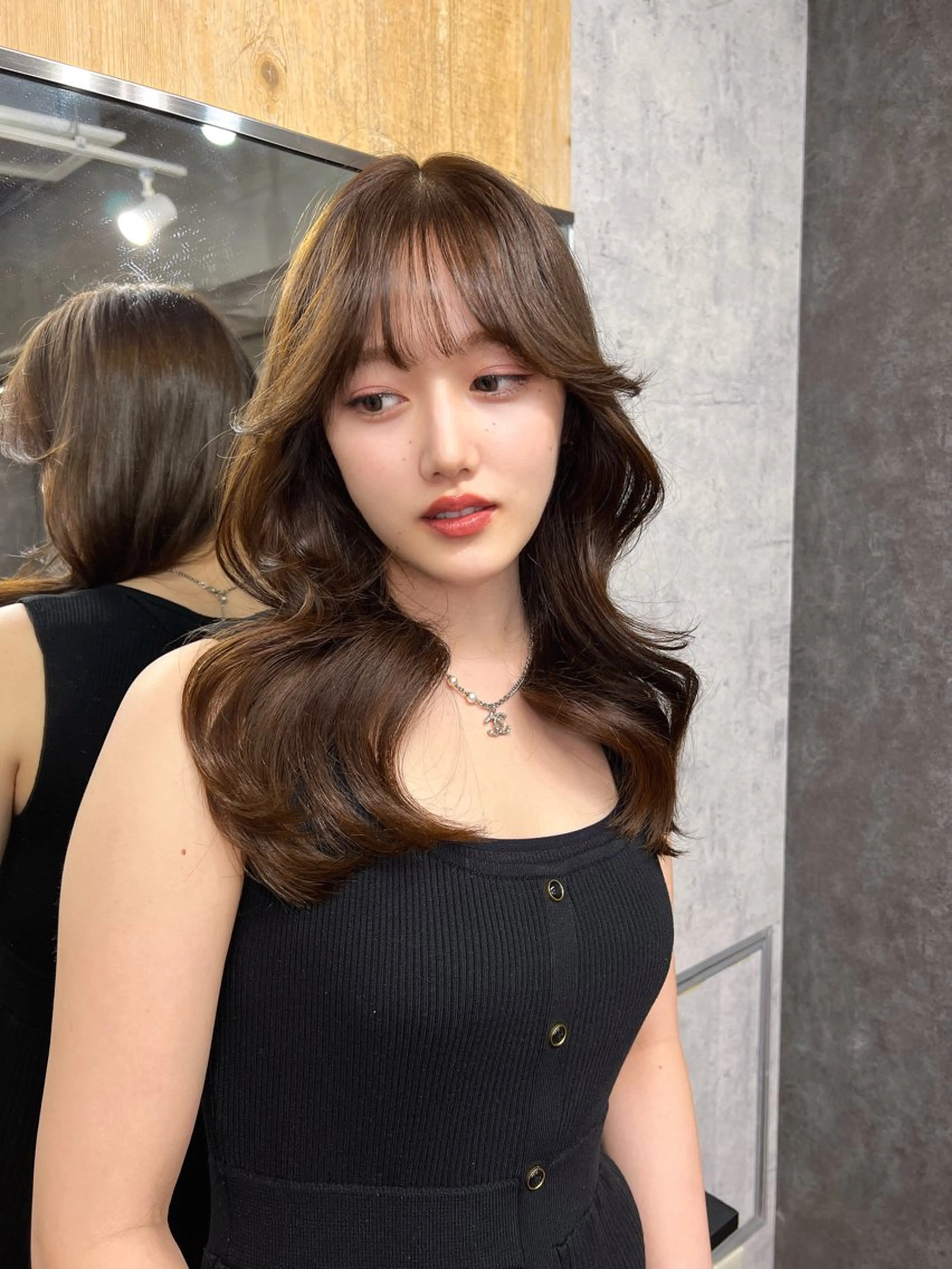 ロング カラー レイヤー／顔周り 韓国ヘア森田和貴のヘアスタイル