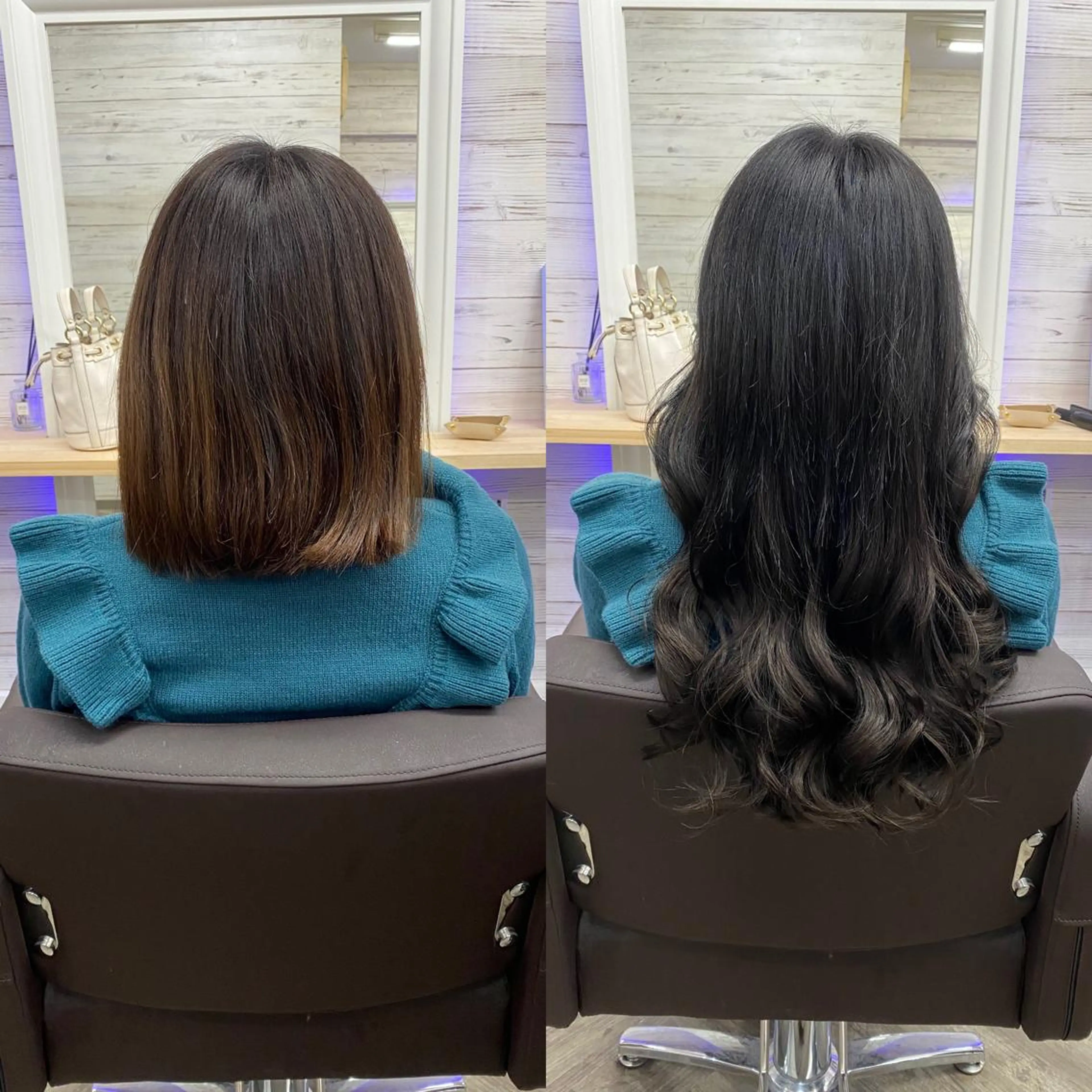 ロング カラー ヘアアレンジ アイブロウ ショートボブ 編み込みエクステ シールエクステ バレイヤージュ ベージュカラー LAVENDIA 初音のヘアスタイル