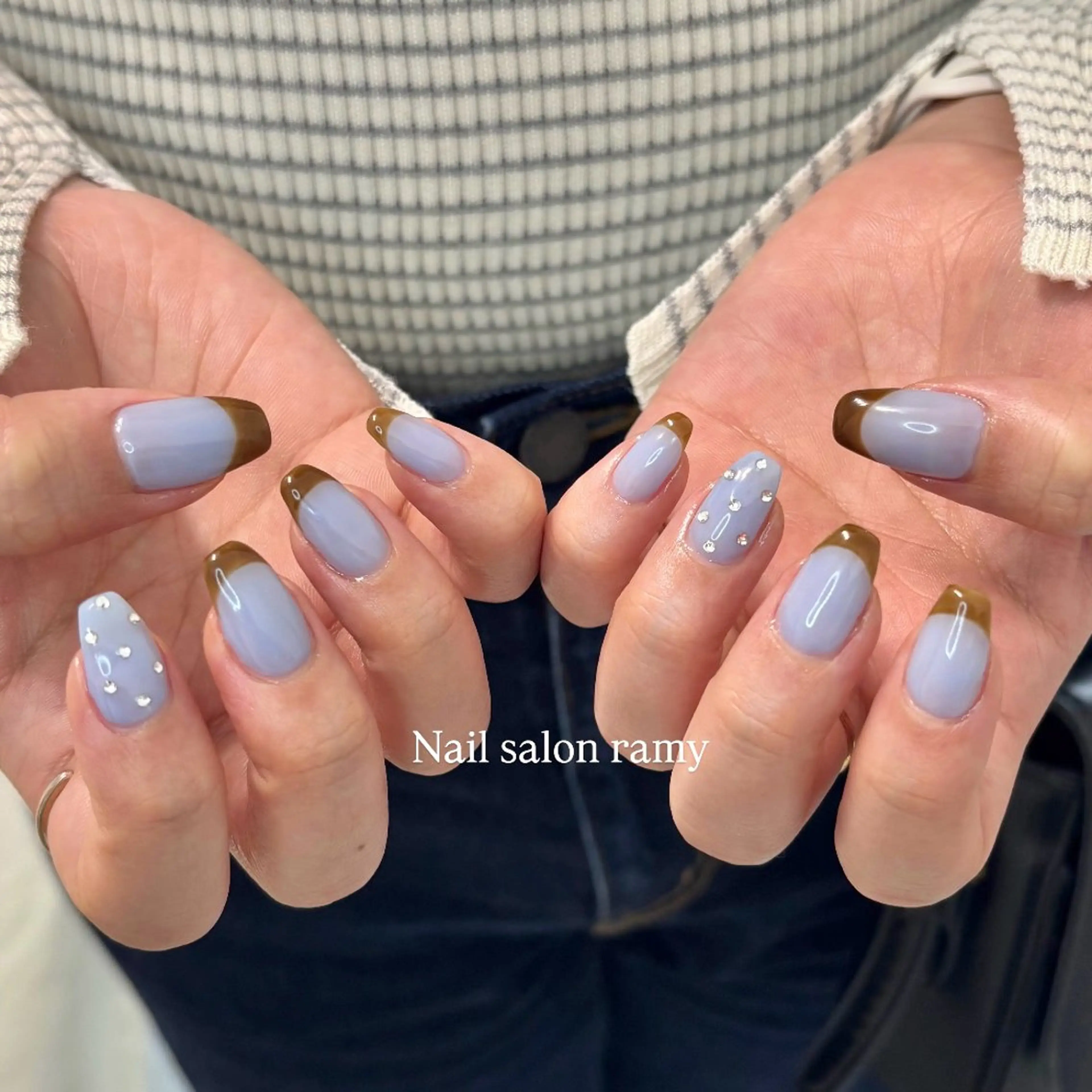ネイル ストーンネイル ハンドネイル Nail salon ramyのマツエク・マツパデザイン
