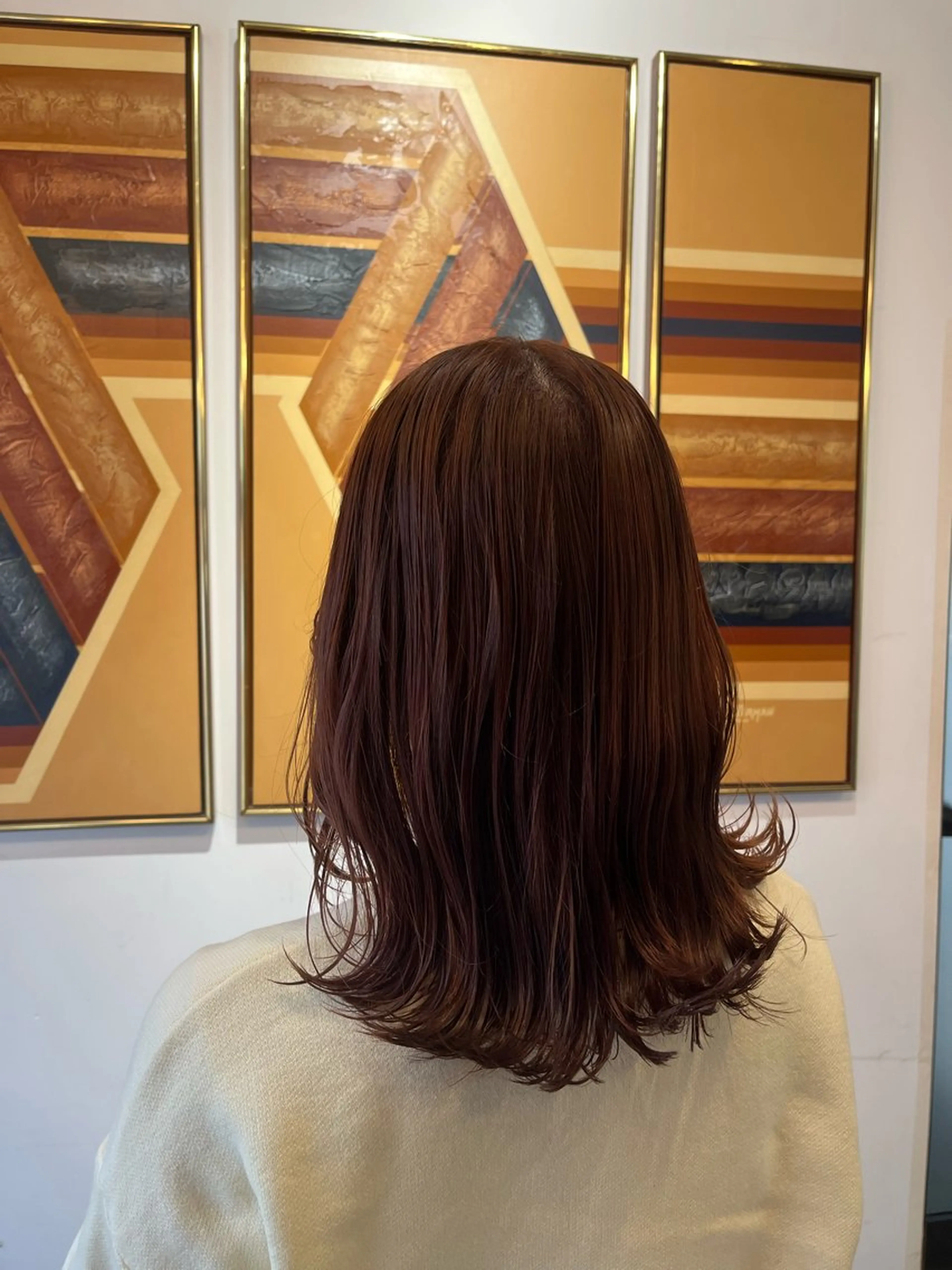 ミディアム カラー カット ヘアカラー トリートメント sign hair 鈴木 りん🍓のヘアスタイル