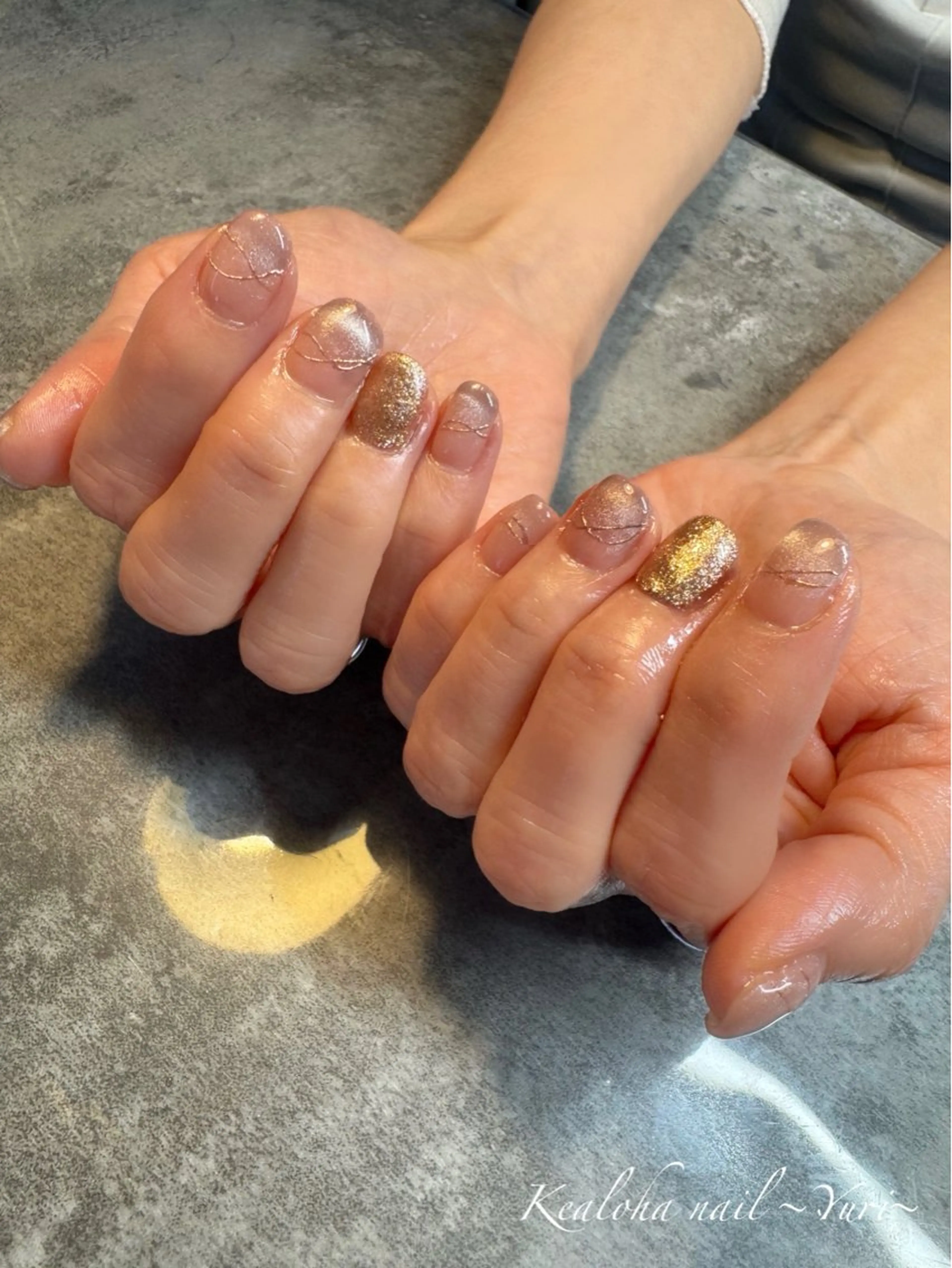 ネイル アートネイル グラデーション マグネットネイル ミラーネイル Kealoha nail所属・西村 ゆりのネイルデザイン