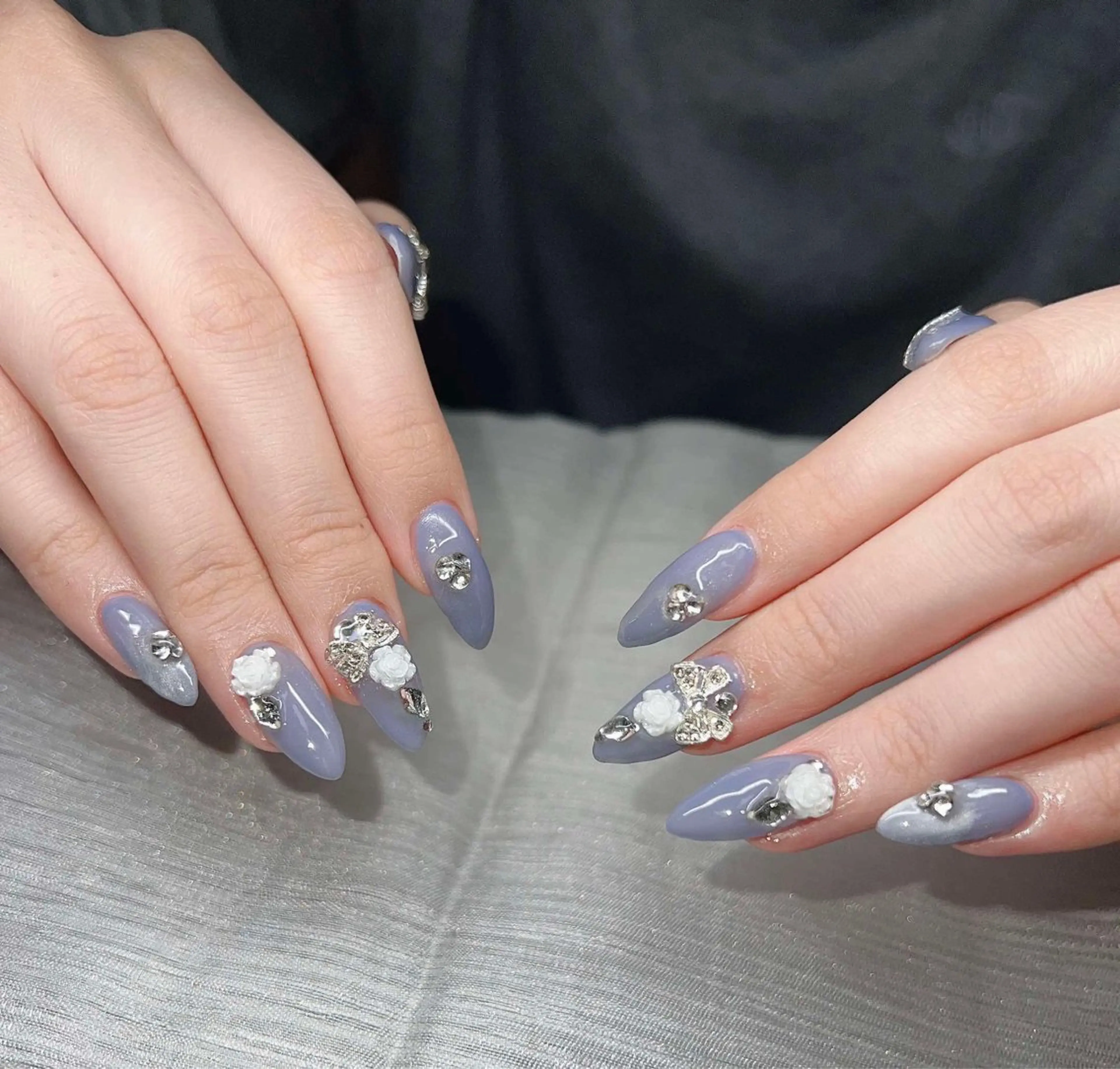 ネイル オーロラネイル チークネイル 長さ出し フットネイル フレンチネイル Lee Nails チップ長さだし専門店のネイルデザイン
