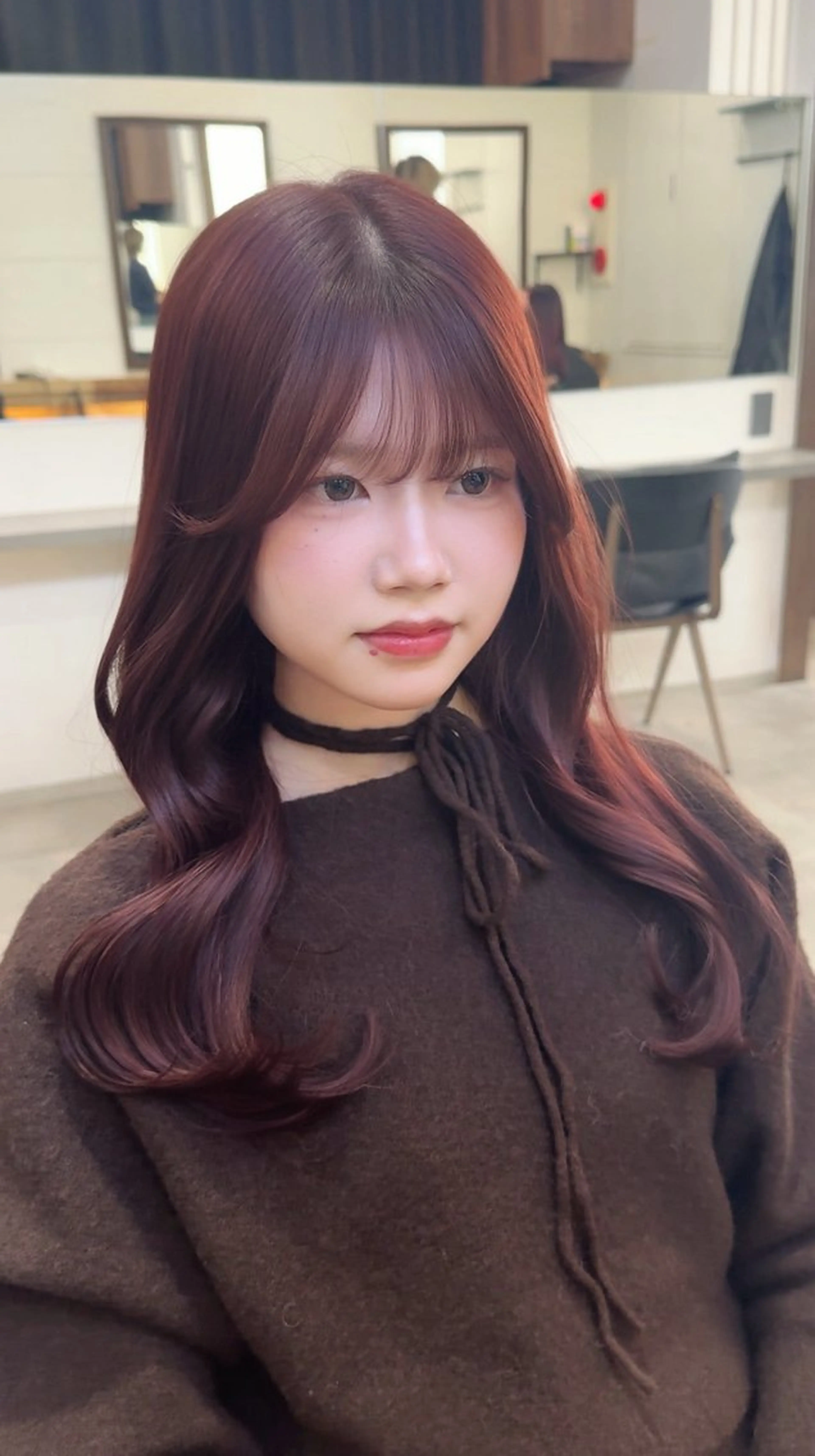 ロング カット 韓国レイヤー/天神 ダブルカラー/真白のヘアスタイル