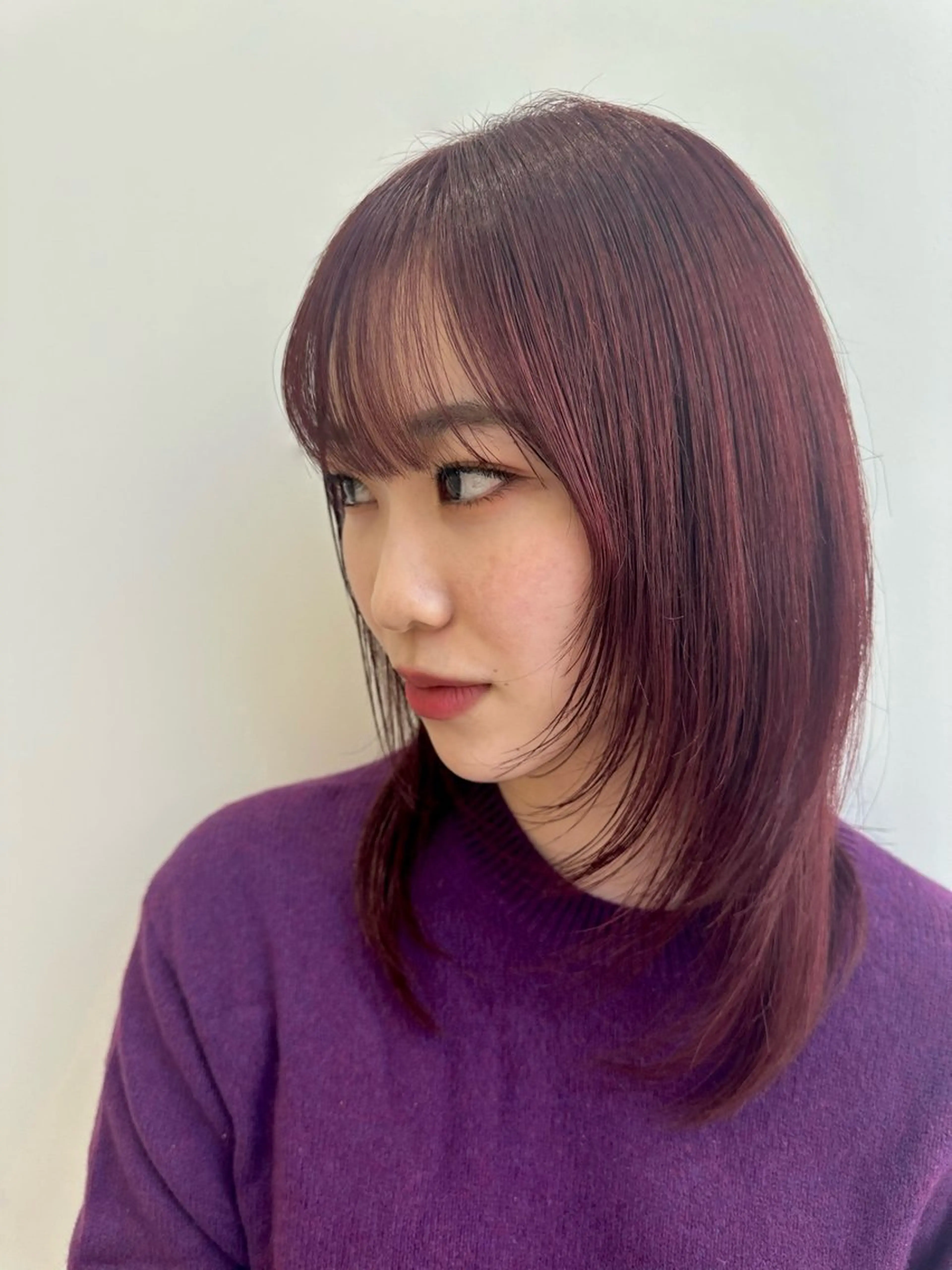 ミディアム カラー 🍓韓国ヘア レイヤ ーカット🍓笠原 葵のヘアスタイル