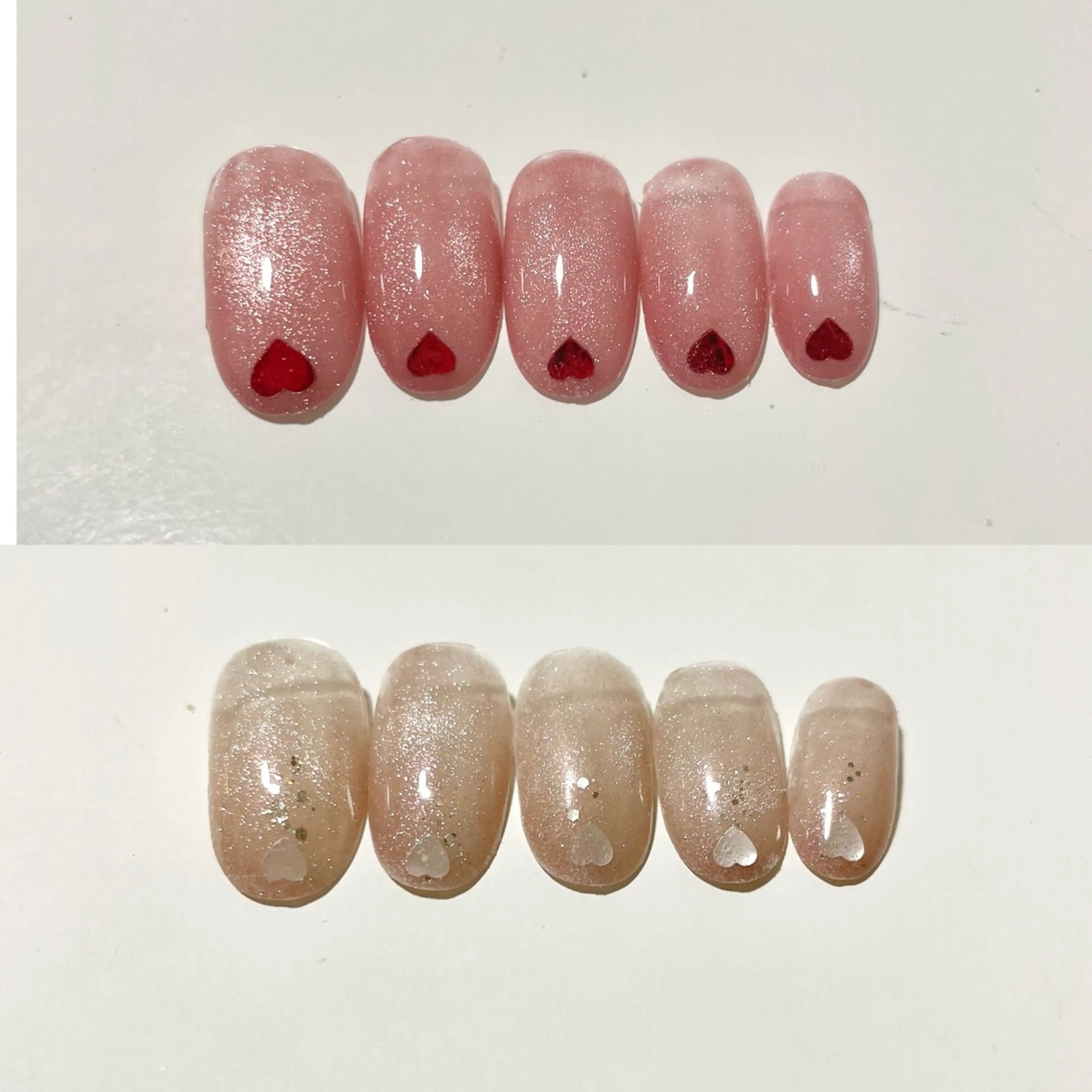 ネイル ハート 赤色 ホワイト nailsalon VENUSのネイルデザイン