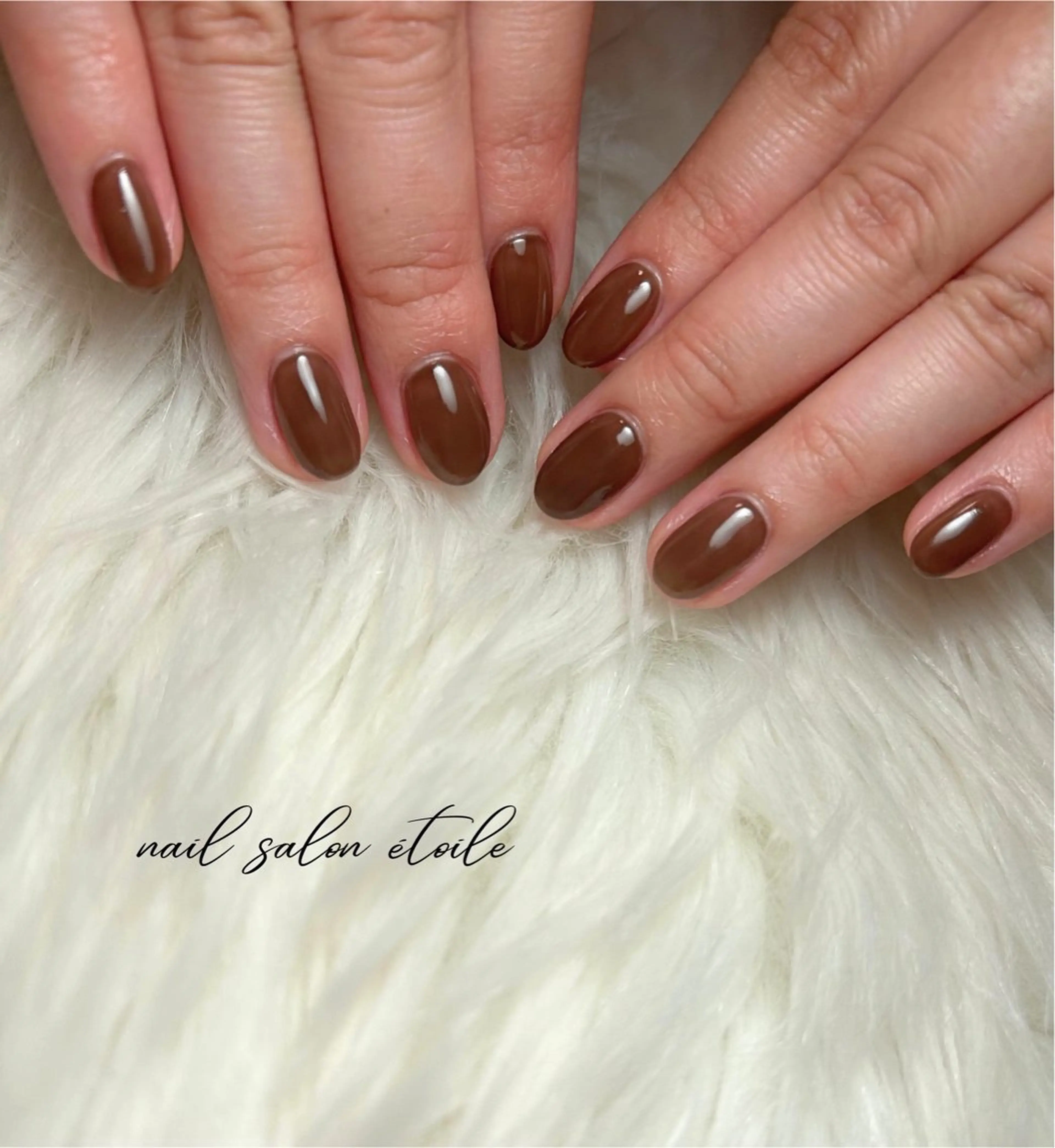 ネイル ブラウン ワンカラーネイル シンプルネイル ハンドネイル nail salon étoileのネイルデザイン