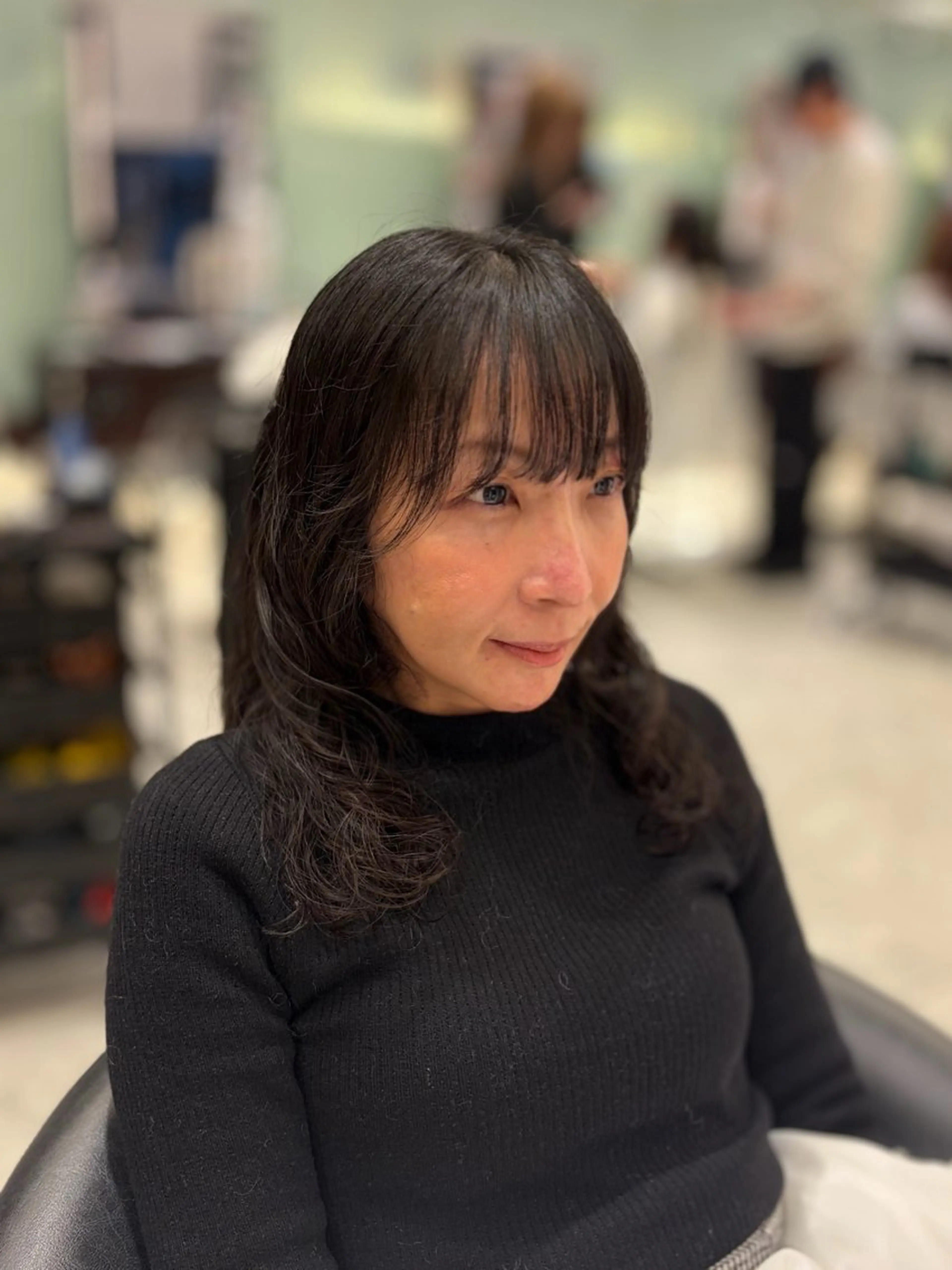 セミロング パーマ セミロングパーマ ボブ タンバルモリ 韓国風ヘア デジタルパーマ カット パーマ 🌸銀座No.1パー マ🌸いでいあやのヘアスタイル