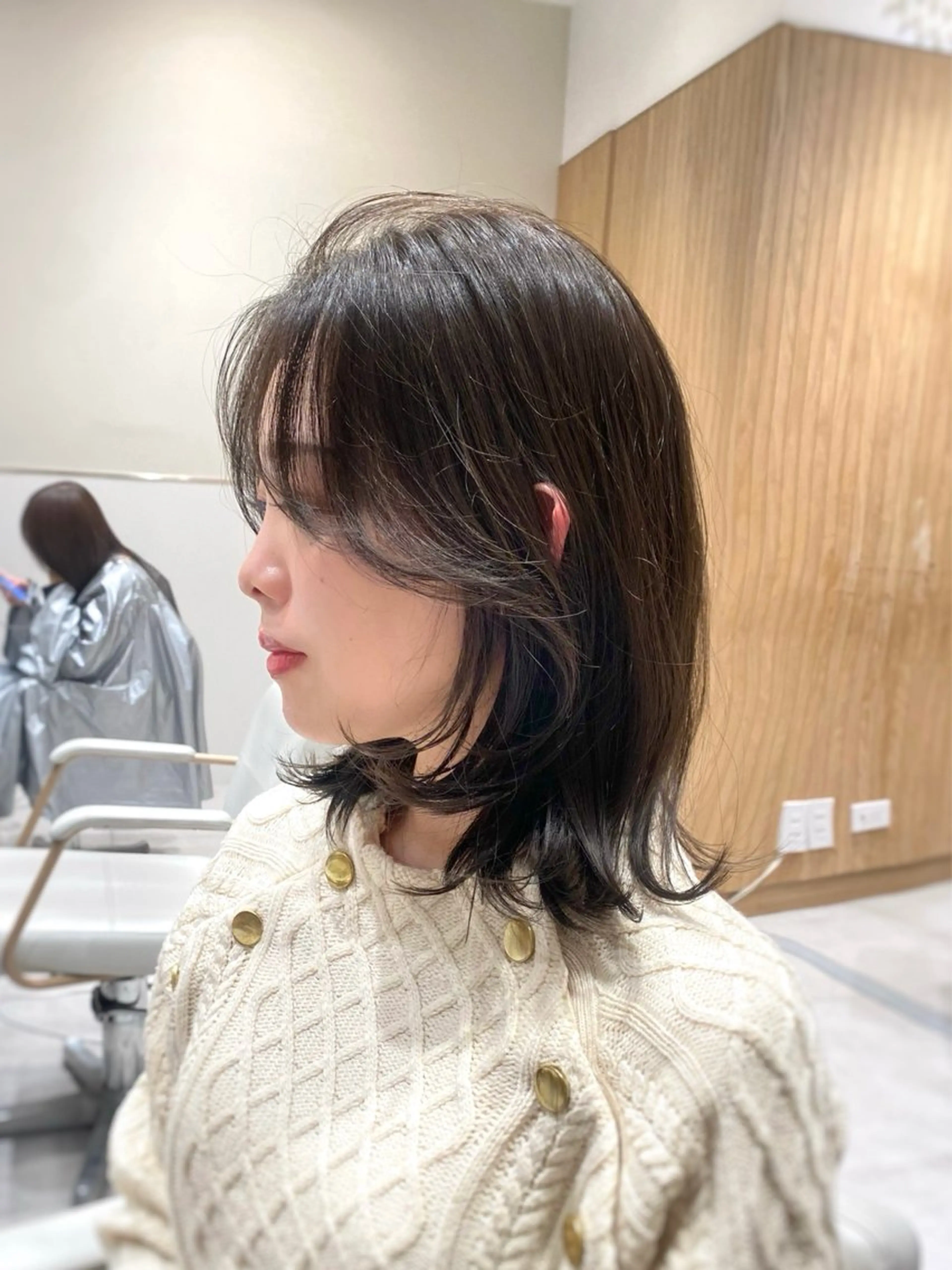 ミディアム カラー パーマ ヘアアレンジ カット ヘアカラー トリートメント ヘアセット 小野寺瑞希 /最小顔カットのヘアスタイル