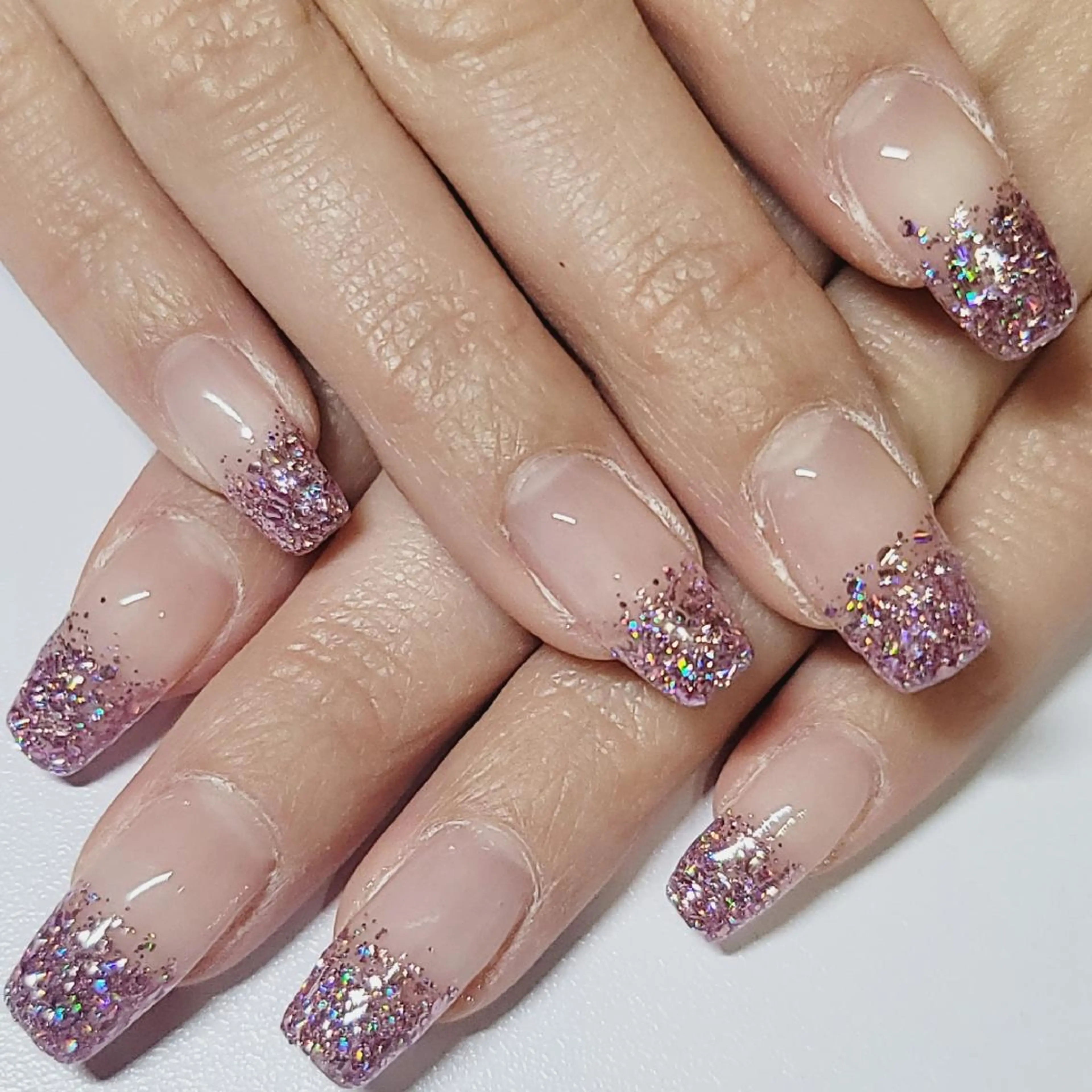 ネイル オーロラネイル グラデーション ラメ(グリッター) ピンク パープル ハンドネイル よしだ ひろきのネイルデザイン
