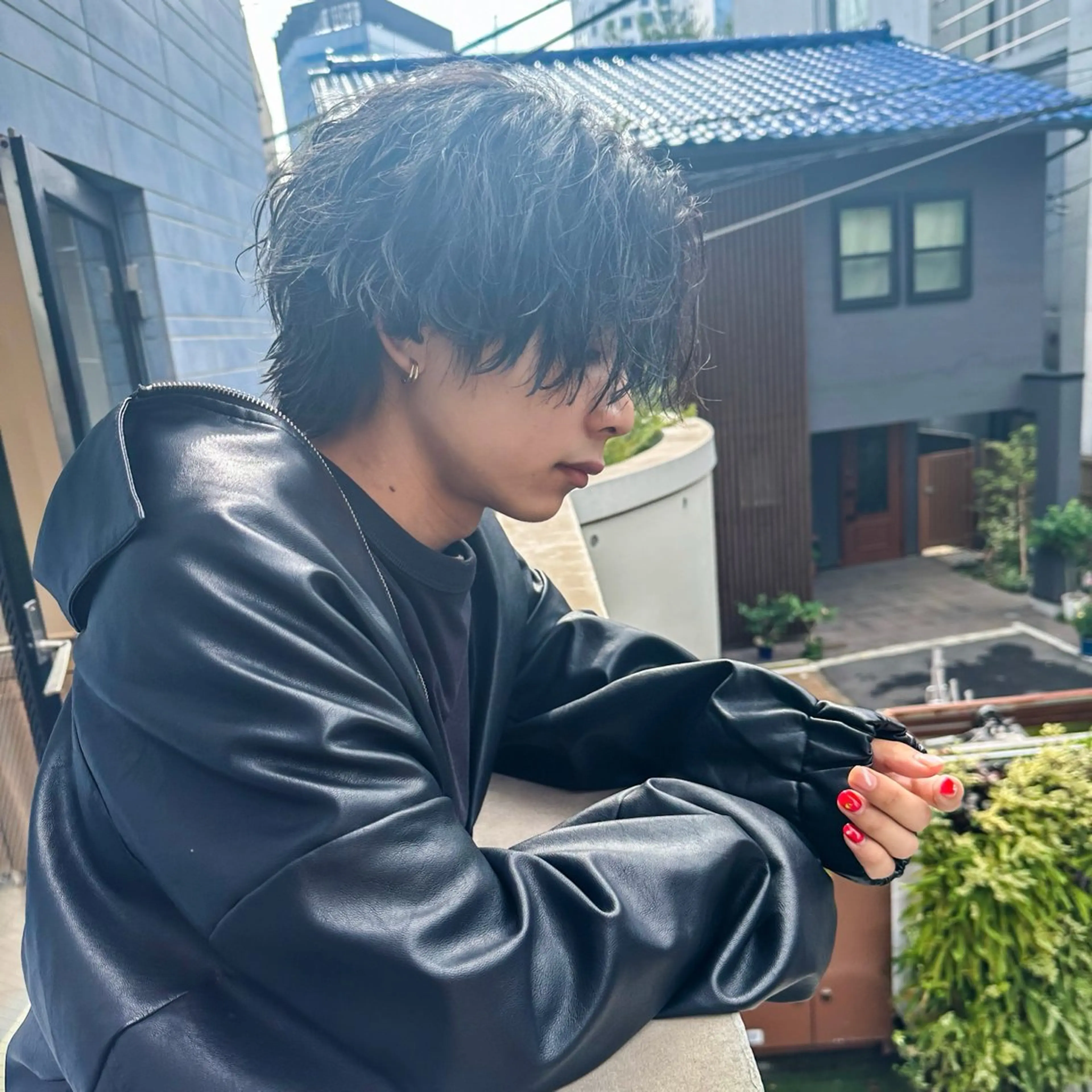 ミディアム カラー パーマ メンズ カット パーマ トリートメント ハイトーン/メンズマ ッシュ/KYOHEIのヘアスタイル