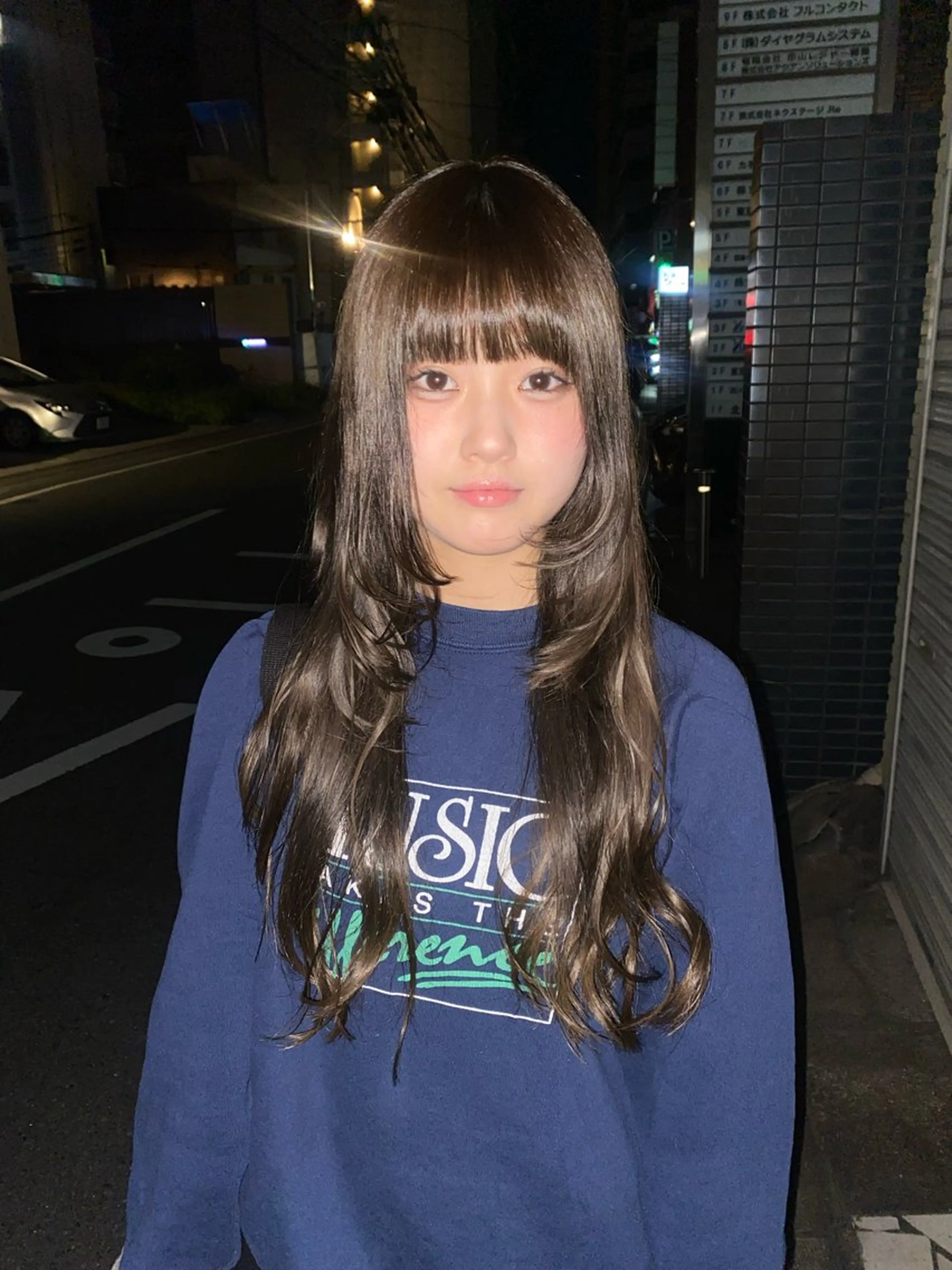 ロング 顔周りカット レイヤーカット カット ヘアカラー ソノダ リコのヘアスタイル