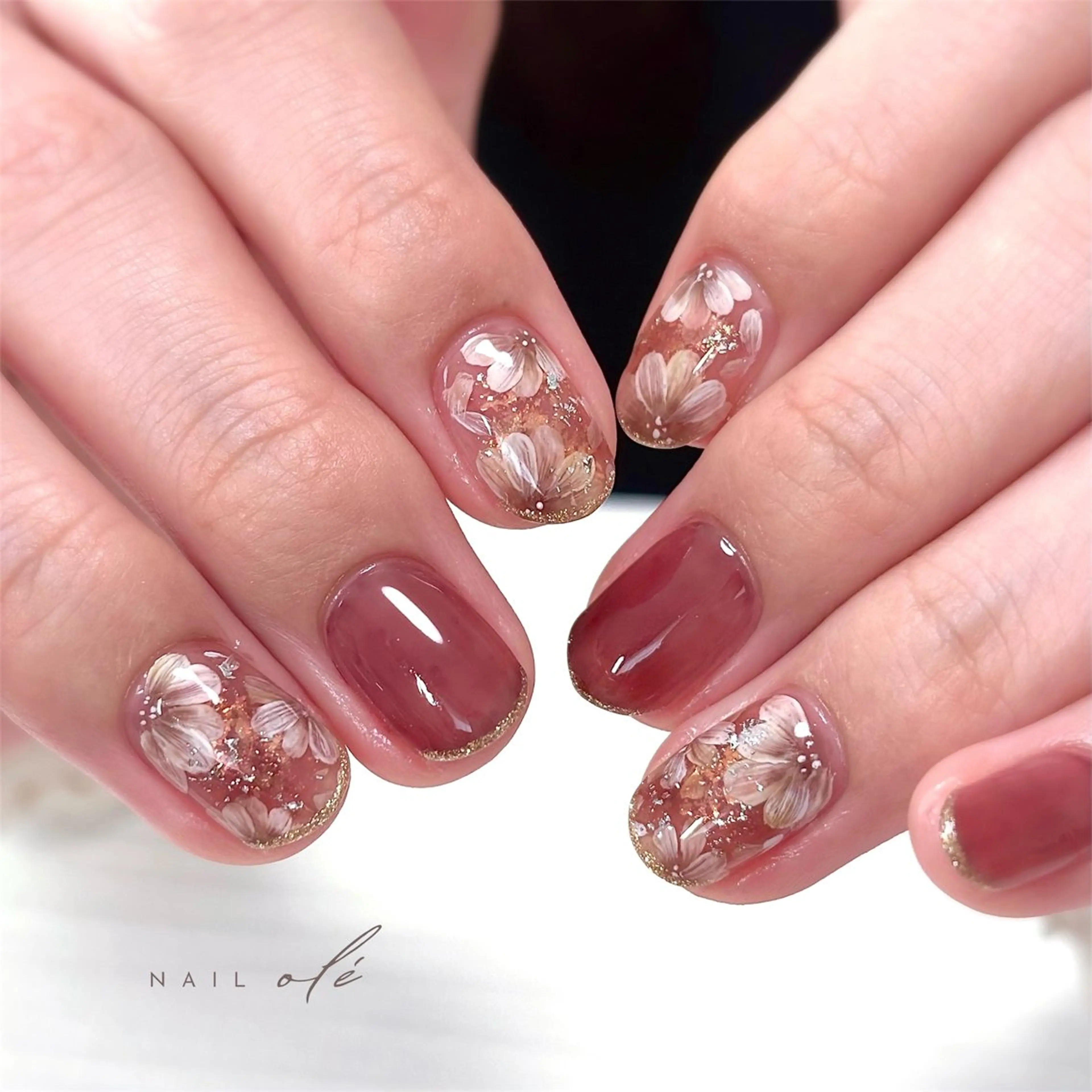 ネイル アートネイル フラワーネイル ブライダルネイル ハンドネイル NAIL oleのネイルデザイン