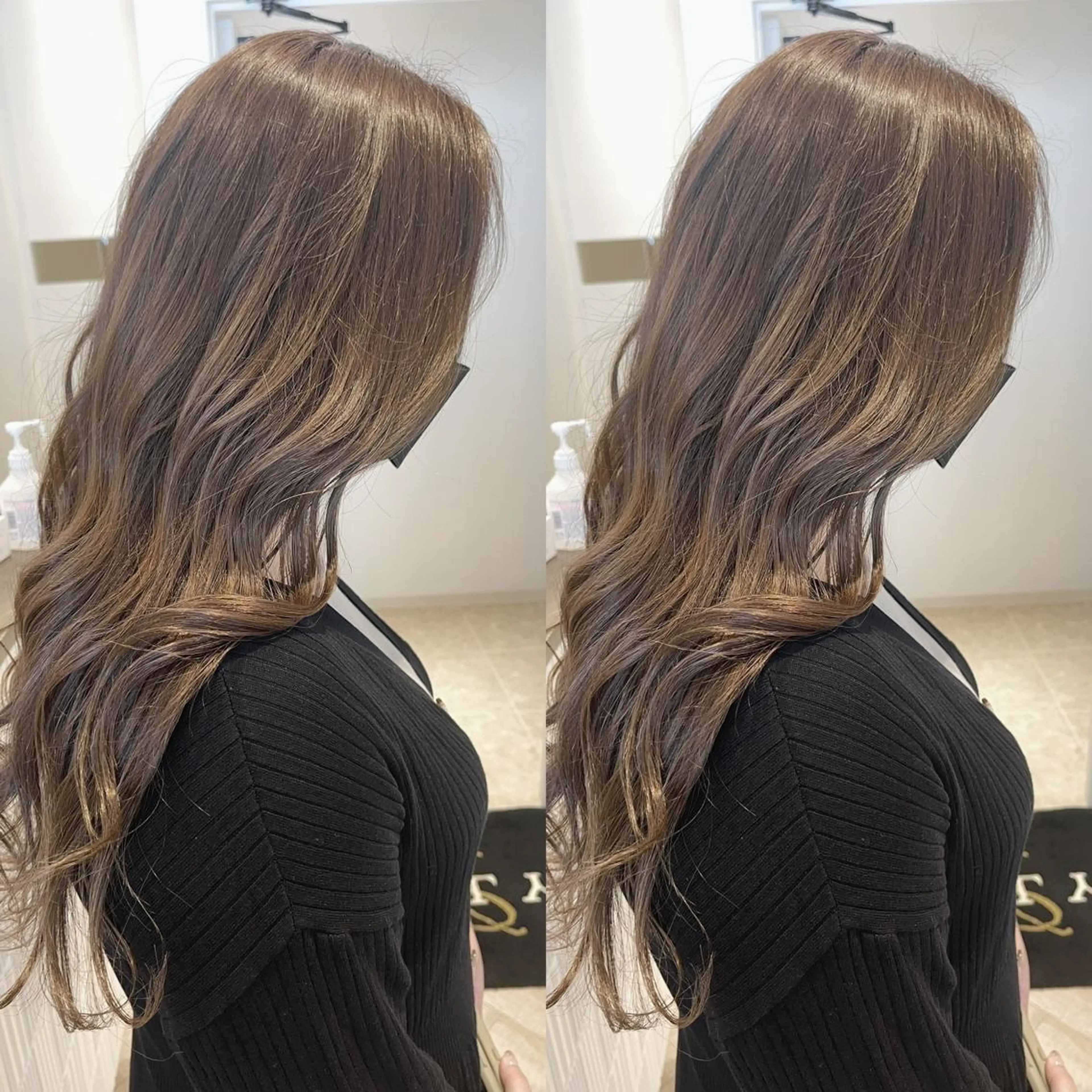 ロング カラー グレージュ 佐々木 裕一のヘアスタイル