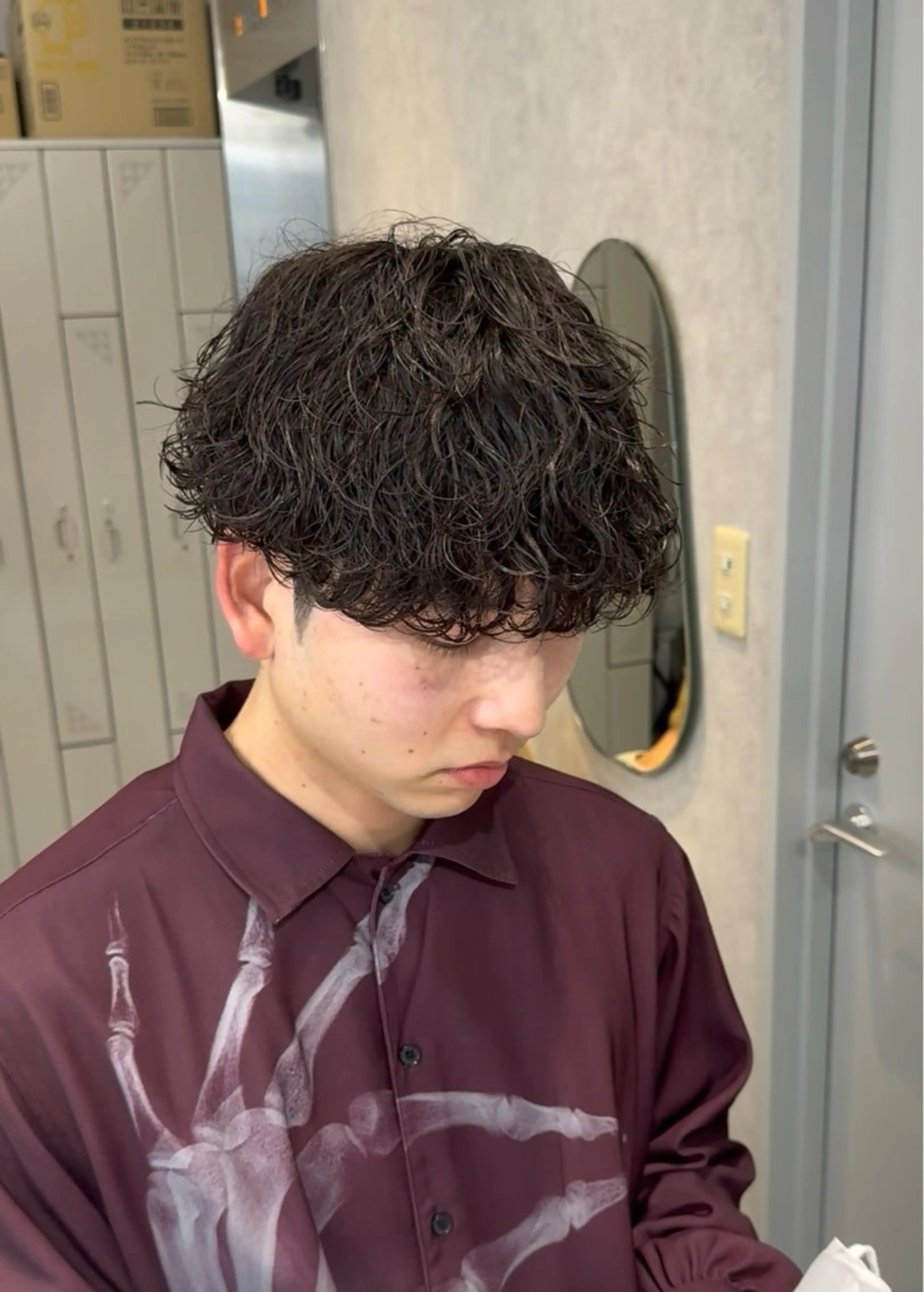 ミディアム パーマ メンズ ミディアムパーマ メンズパーマ 波巻きパーマ カット パーマ メンズパーマ職人/ 天神/tatsukiのヘアスタイル