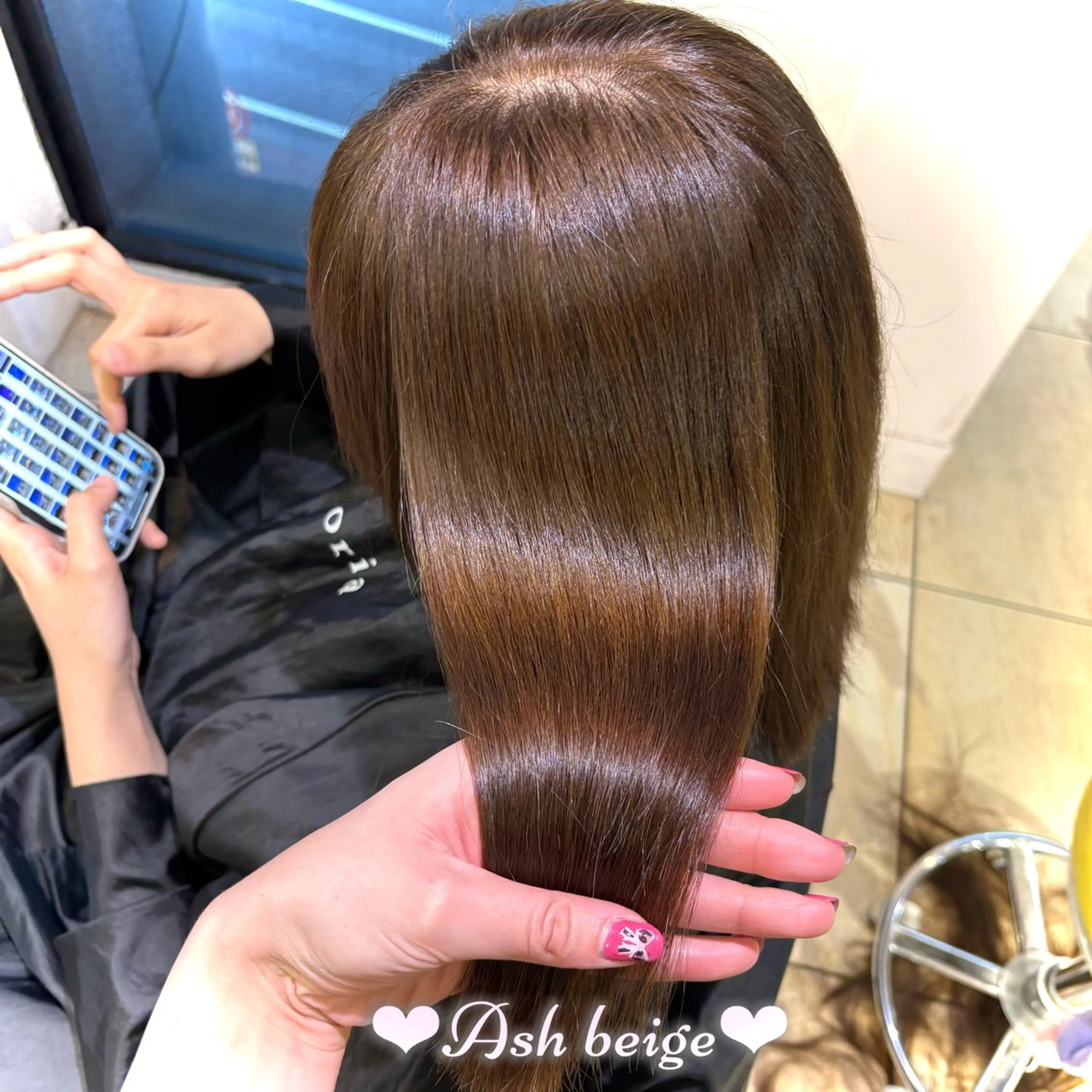 ロング カラー アッシュ ベージュカラー ブリーチ ブリーチなしカラー カット ヘアカラー 新宿/透明感カラー /韓国ヘアKANA♡のヘアスタイル