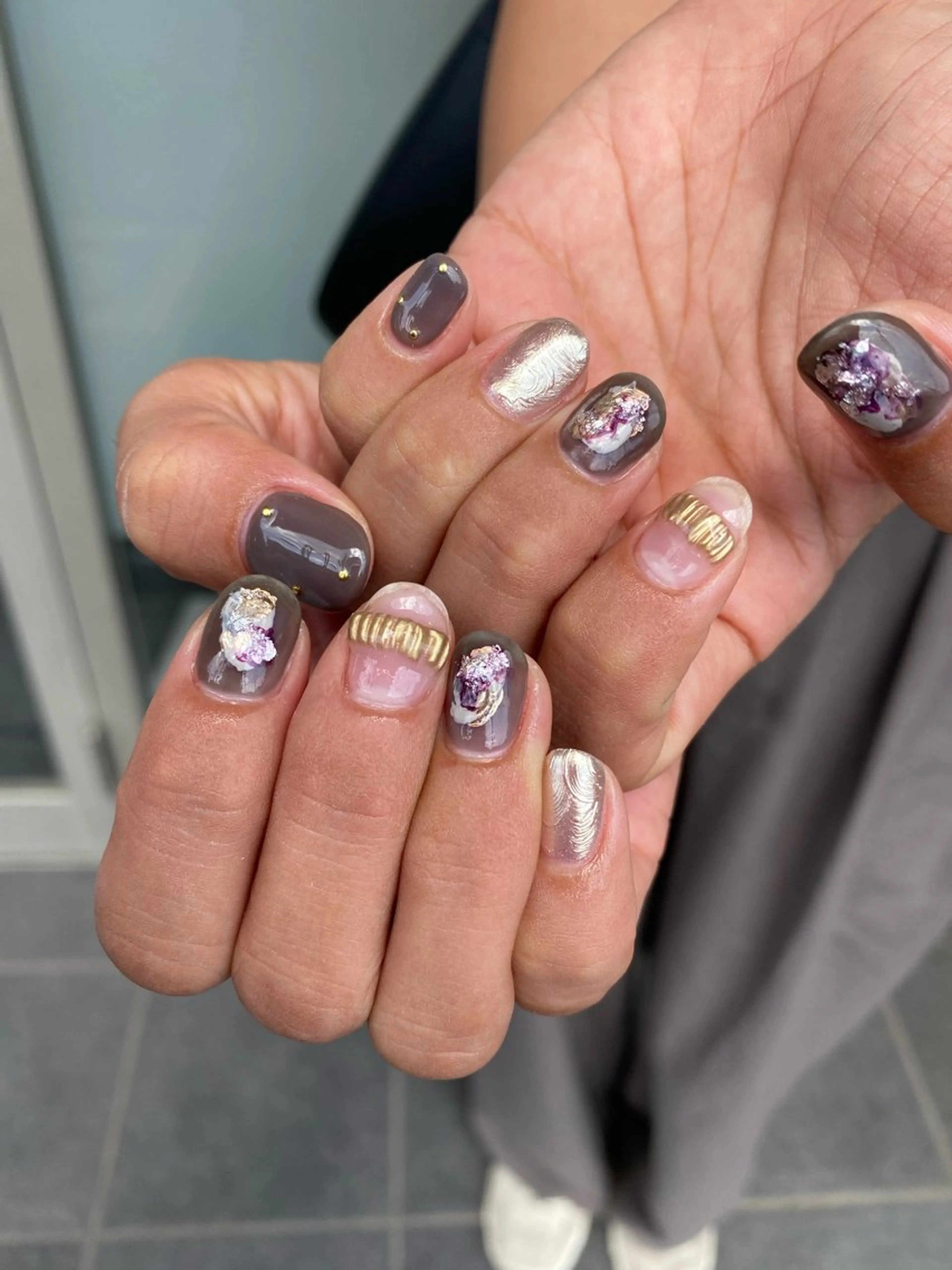 ネイル ジェルネイル マグネットネイル ニュアンスネイル ワンカラーネイル パラジェル ハンドネイル 草加ニュアンスネイル 🌚hersのネイルデザイン