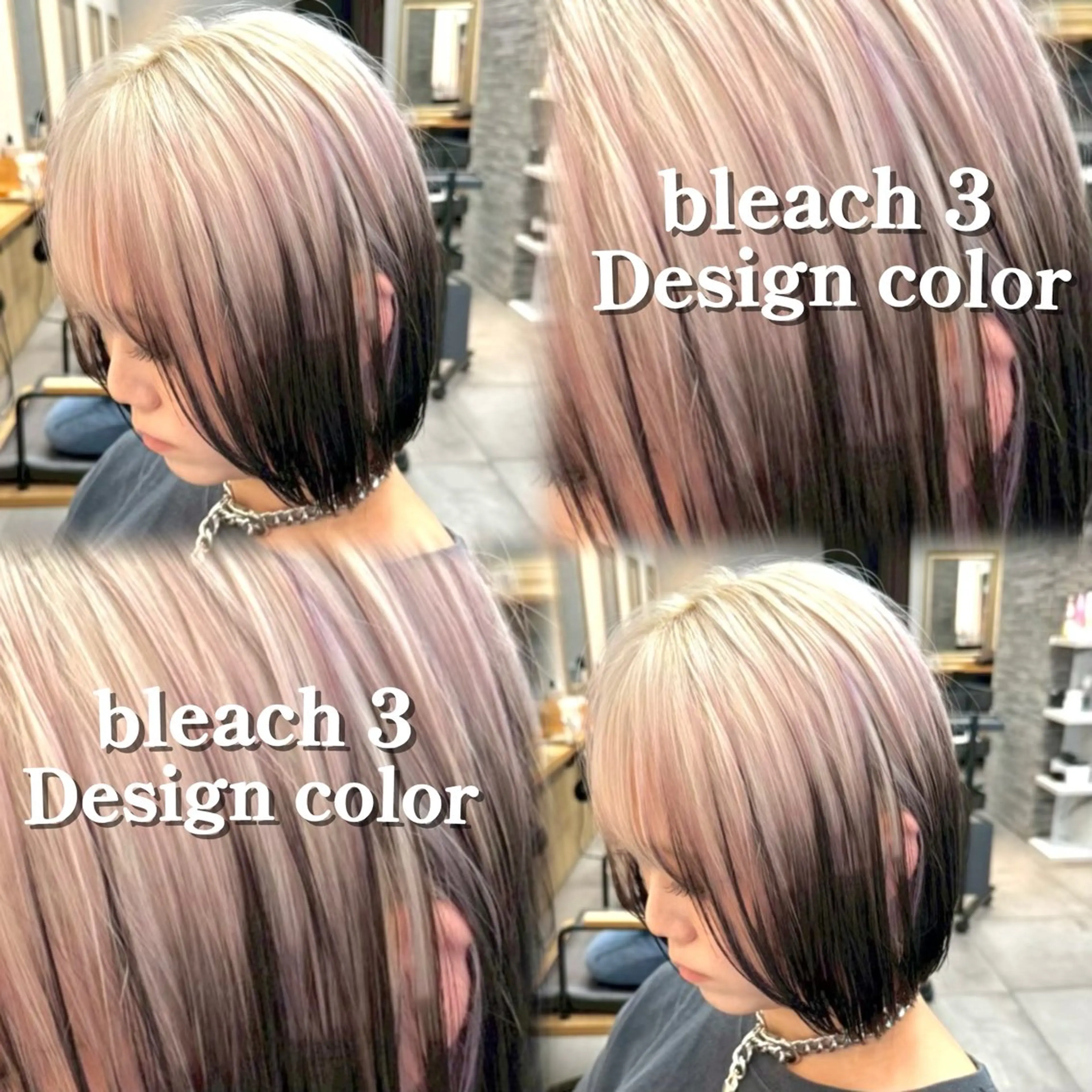 ショート カラー デザインカラー ボブ カット ヘアカラー トリートメント レイヤーボブ特化/ 横浜/伊藤　怜のヘアスタイル