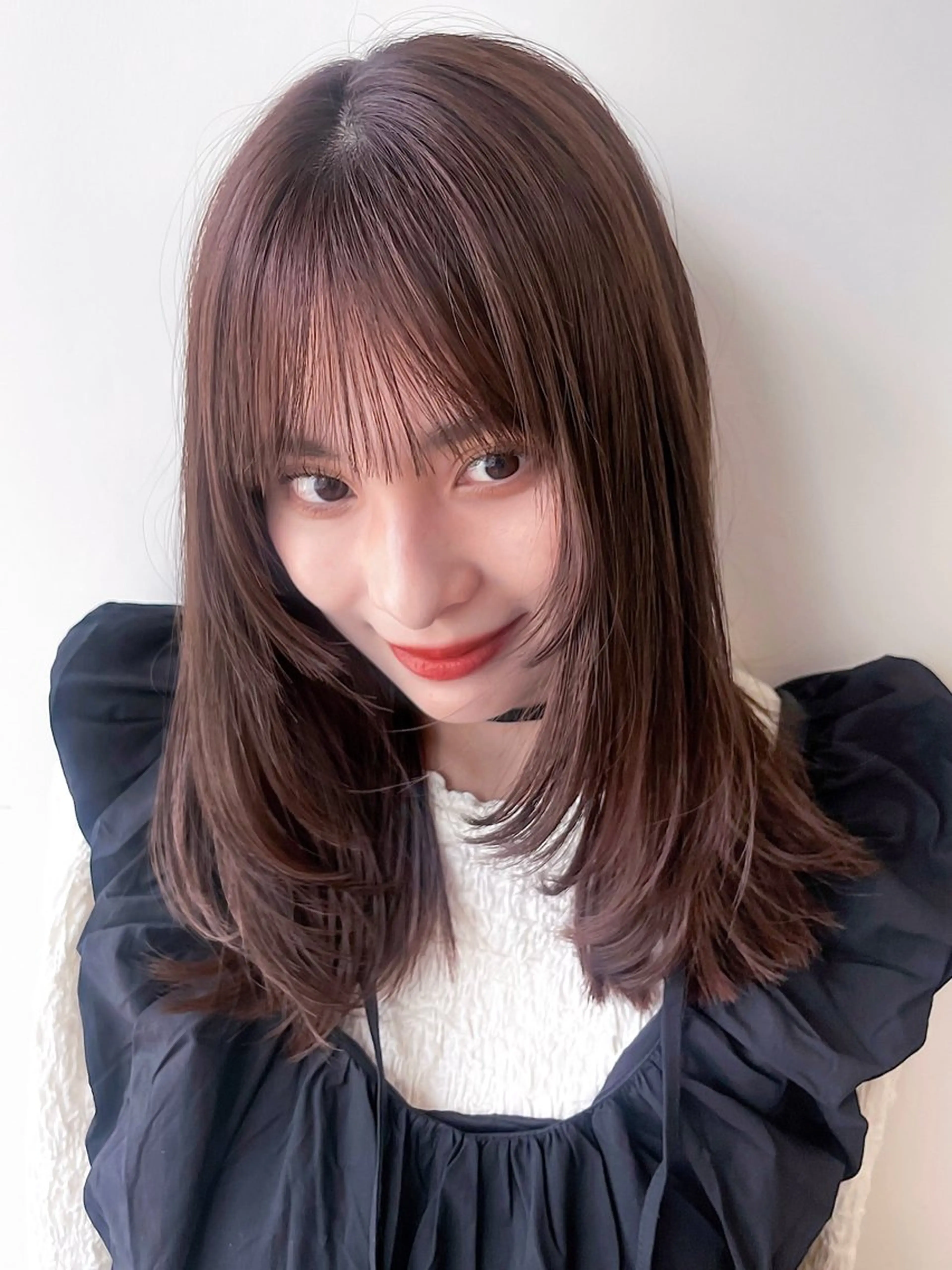 ミディアム ヘアカラー トリートメント 似合わせ/ベージュ /レイヤー/りほ🤍のヘアスタイル