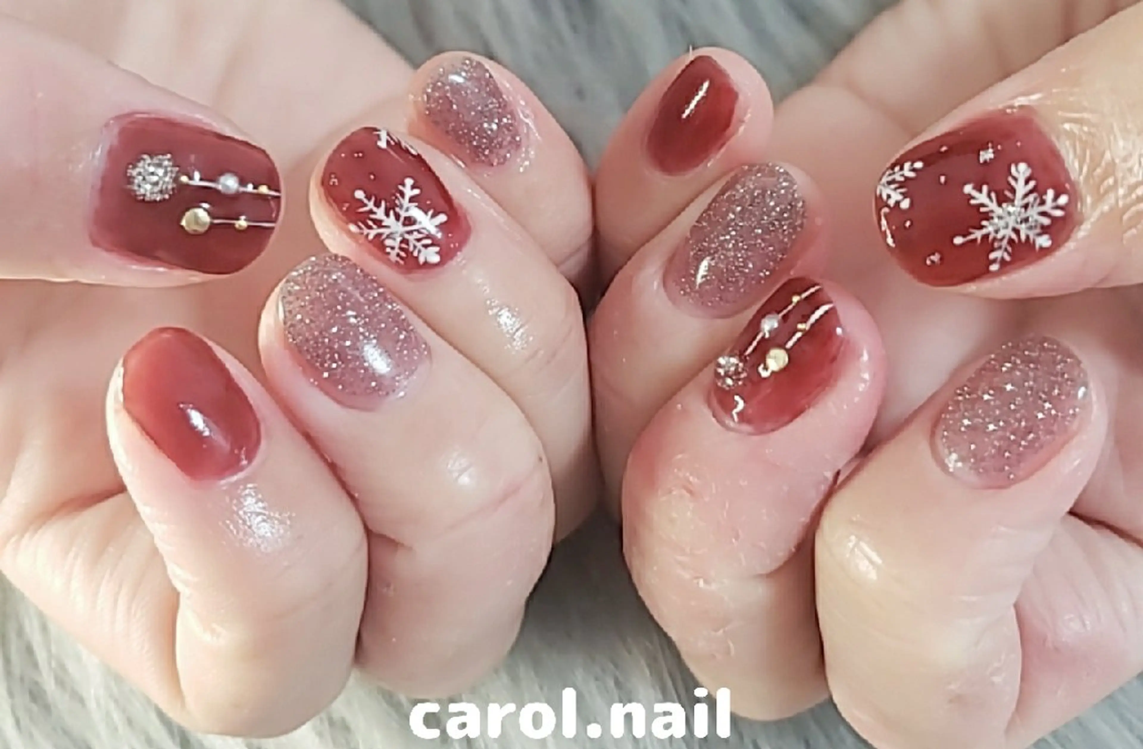 ネイル 冬ネイル クリスマス carol nailのネイルデザイン