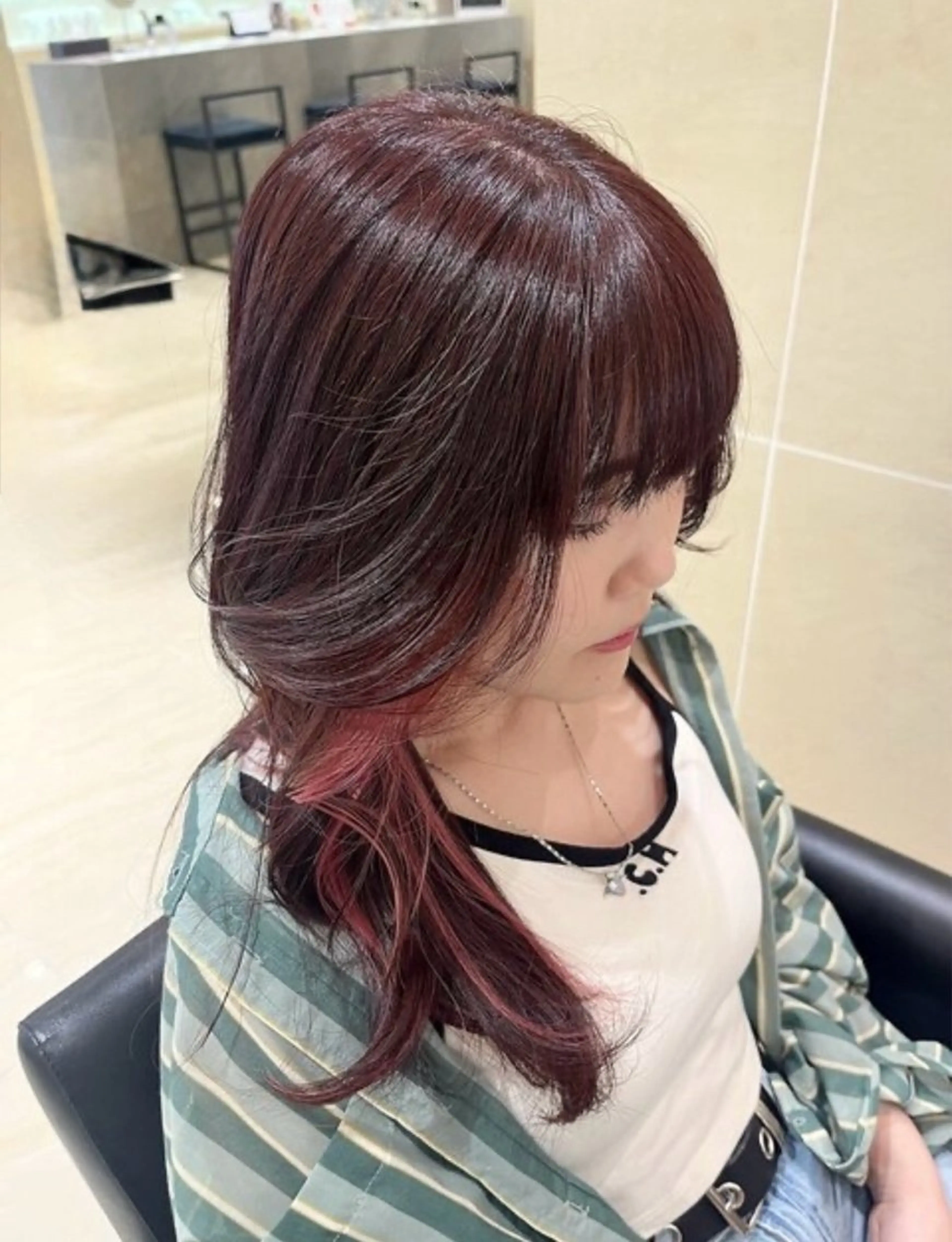 ロング カラー ブリーチ ケアカラー 髪質改善 トリートメント 酸熱トリートメント カット ヘアカラー トリートメント CLALA 立町 /上野 幹奈のヘアスタイル