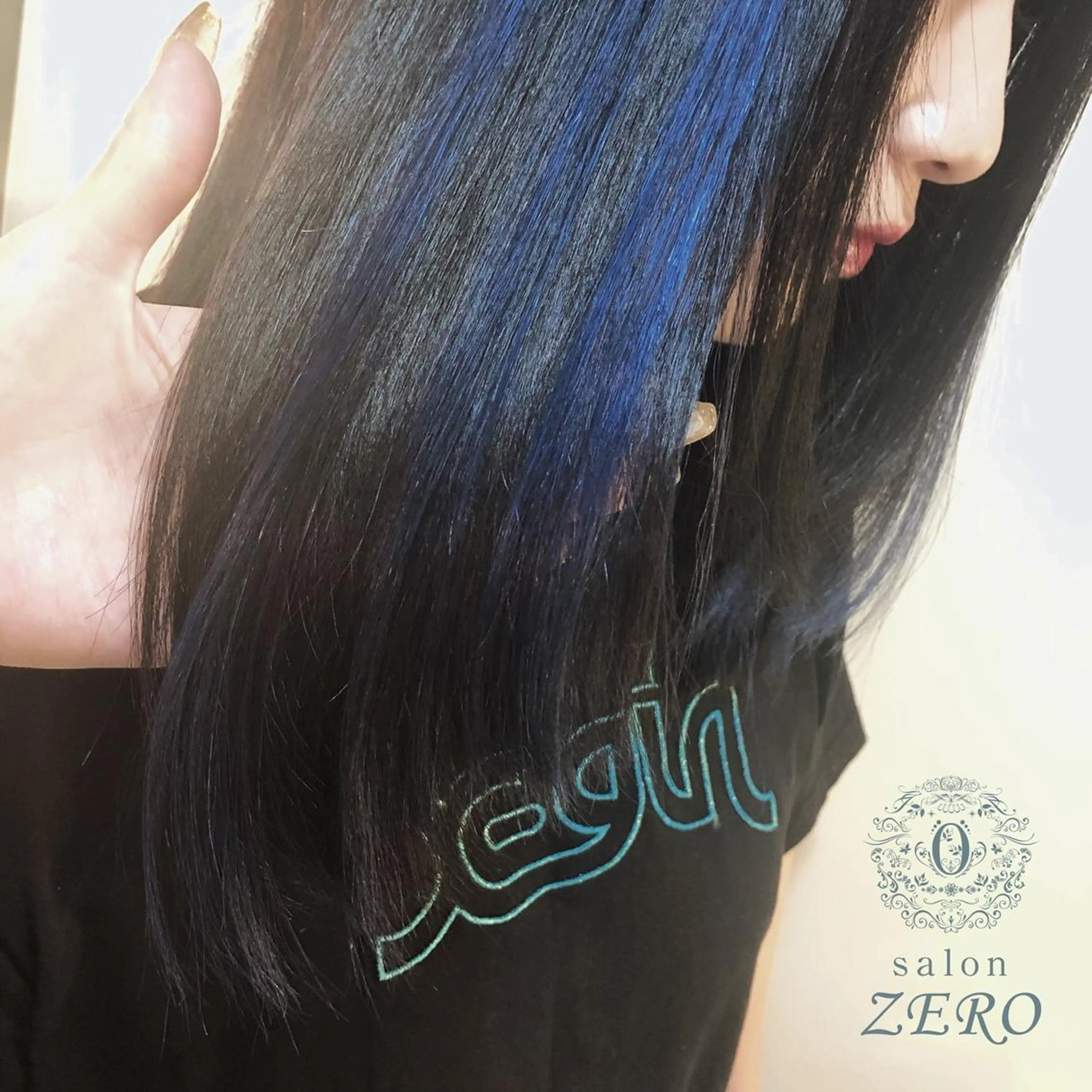 ミディアム カラー ヘアアレンジ ネイビーカラー エクステ Hair Make Salon ZERO所属・Hair Make Salon ZEROのヘアスタイル