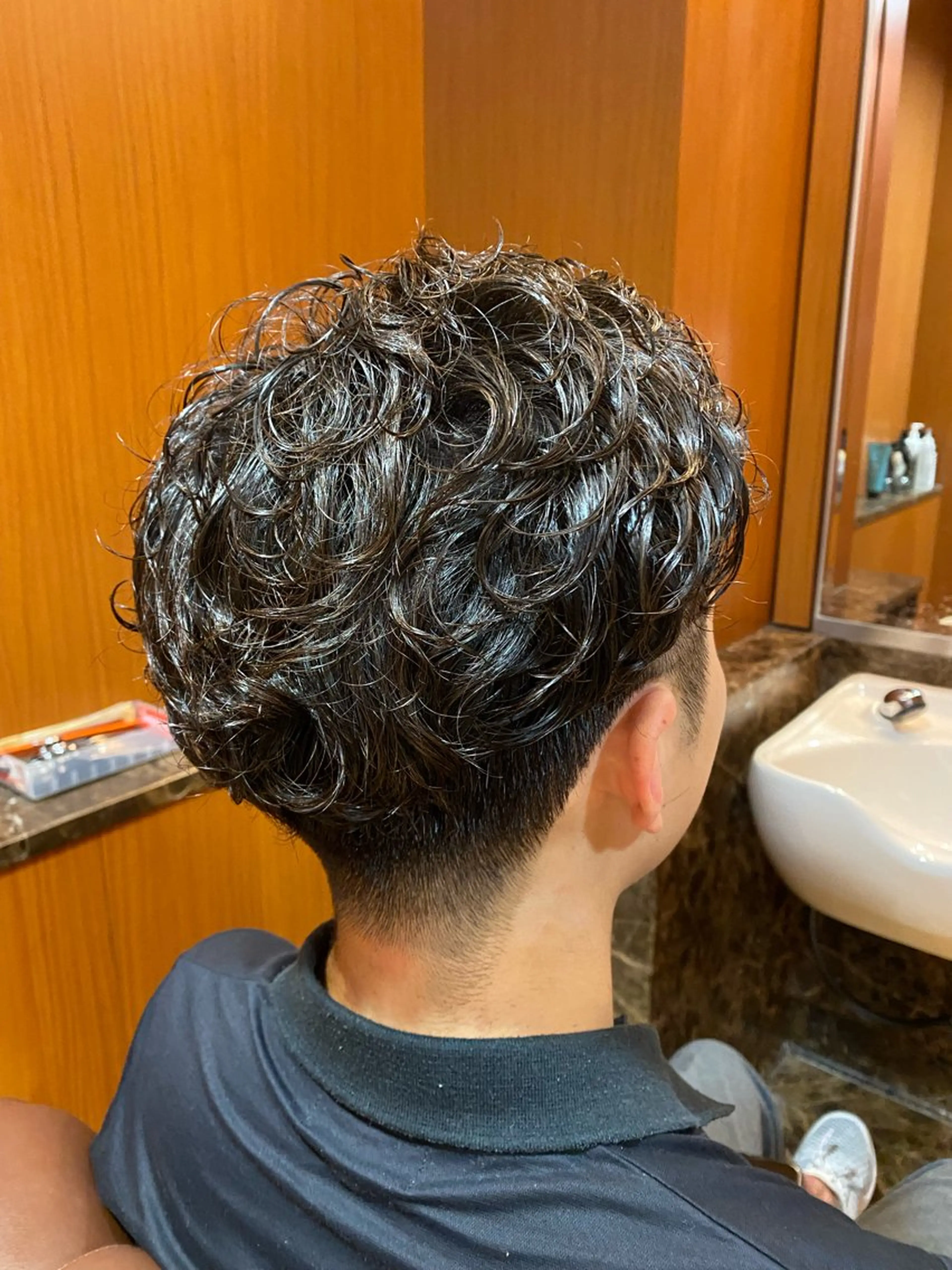 ミディアム ミディアムパーマ 北川 竜也のヘアスタイル