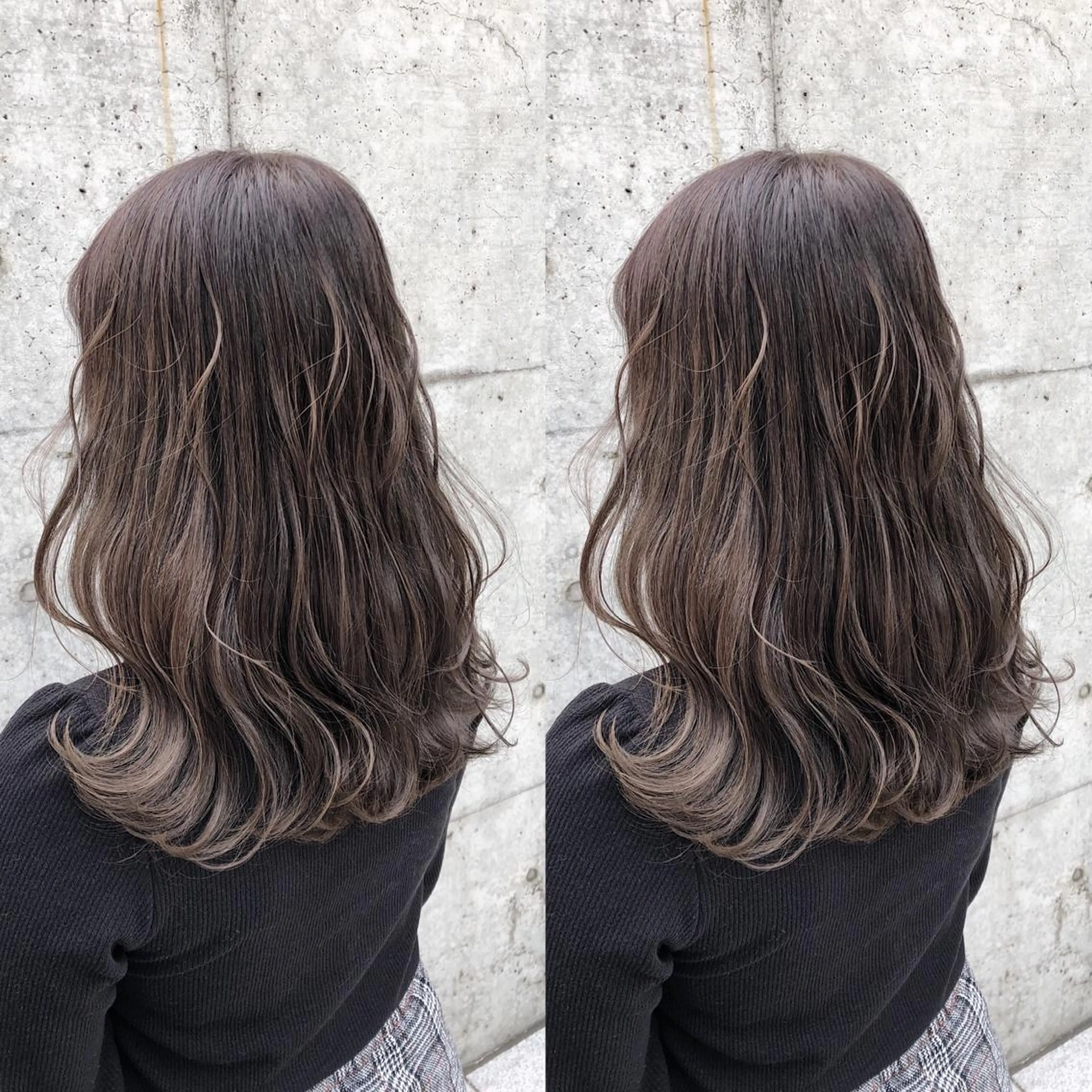 ロング カラー パーマ ヘアアレンジ メンズ キッズ ネイル マツエク・マツパ 波巻きパーマ ブラウンカラー カラーマツエク ブラウン ヘアカラー 💟Chloe原宿店 🩶ハイトーンのヘアスタイル