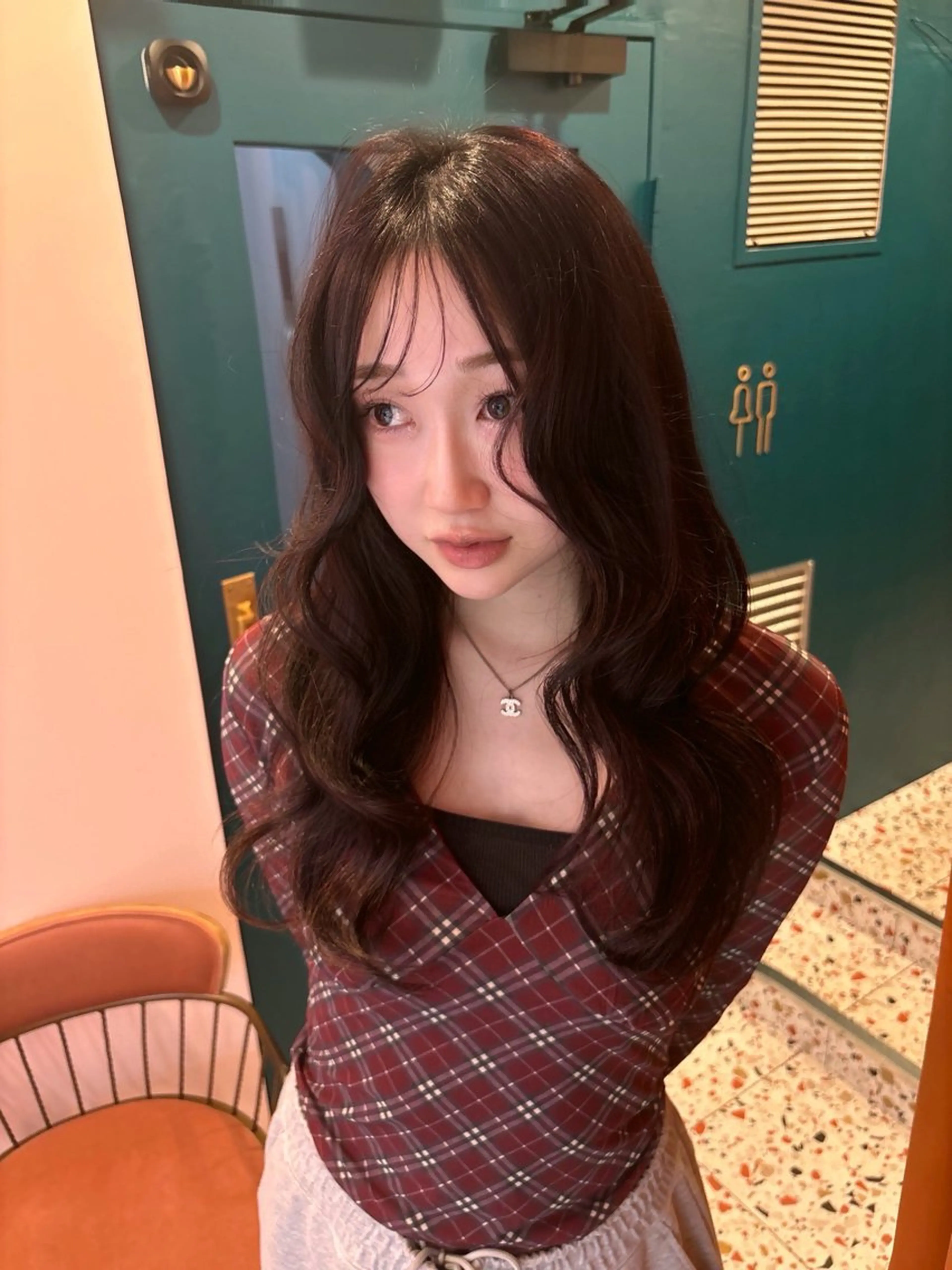 ロング カラー ロング 🐰チナ🐰 暖色ベージュ/顔周りのヘアスタイル