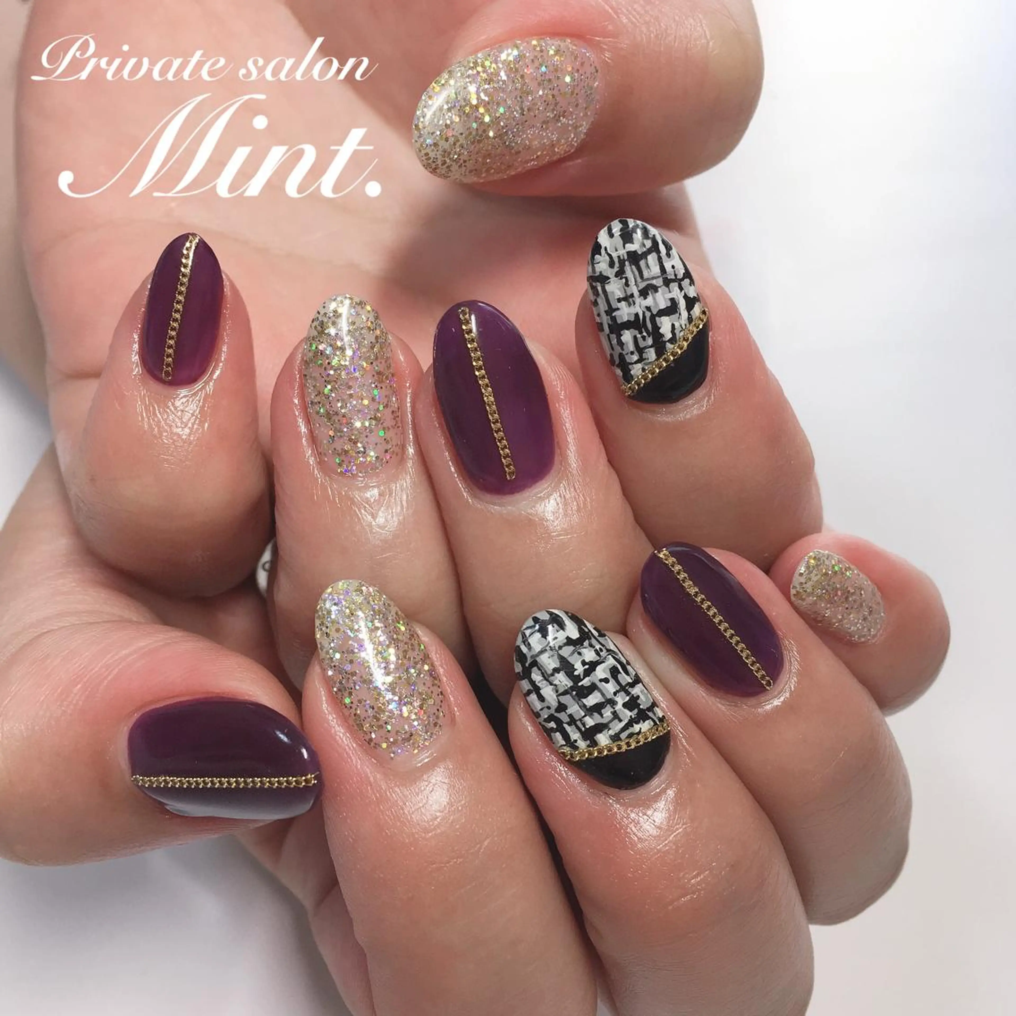 ミディアム ネイル ジェルネイル ハンドネイル Mint. nailのネイルデザイン
