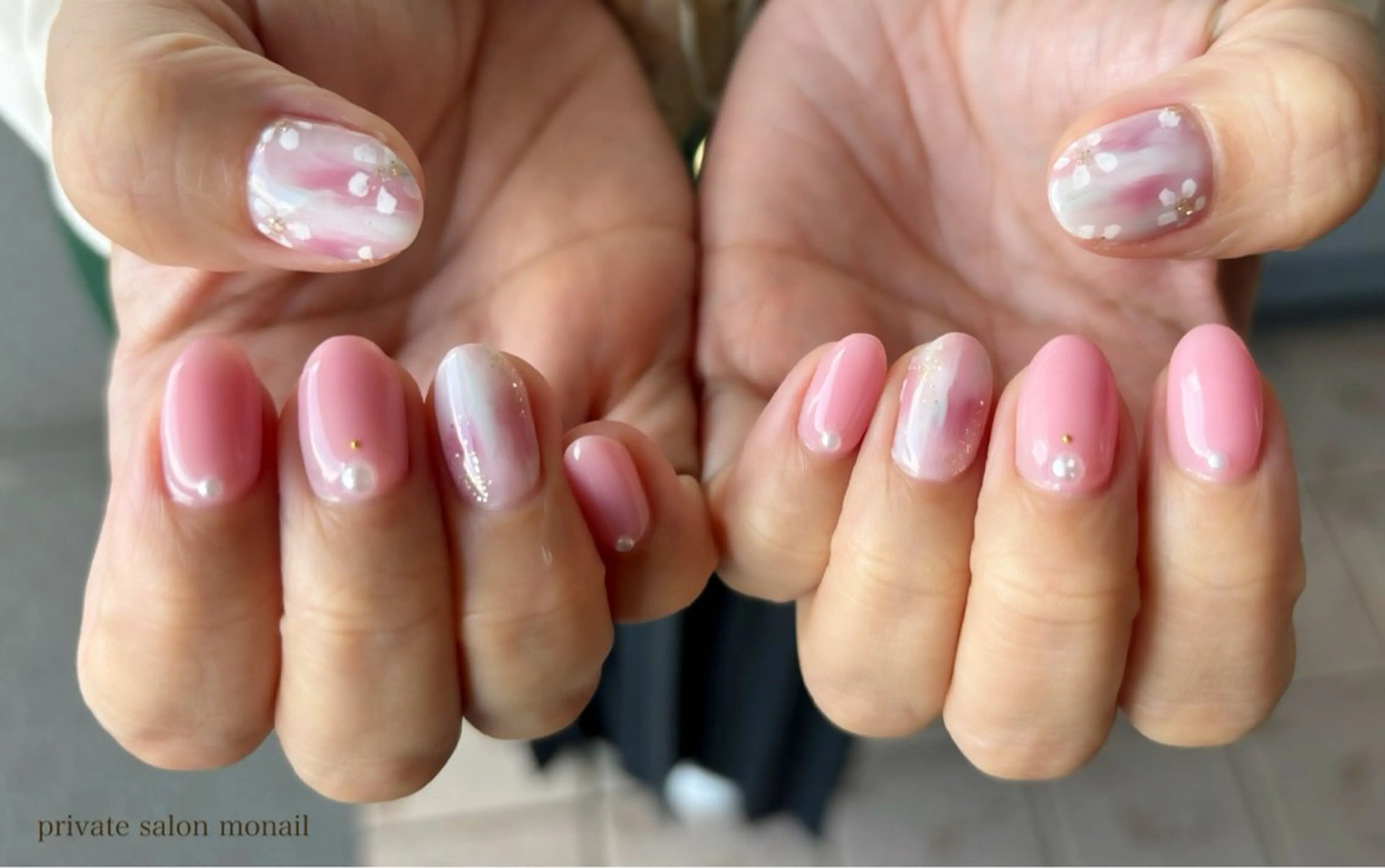 ネイル 春ネイル ハンドネイル nail salon monailのネイルデザイン