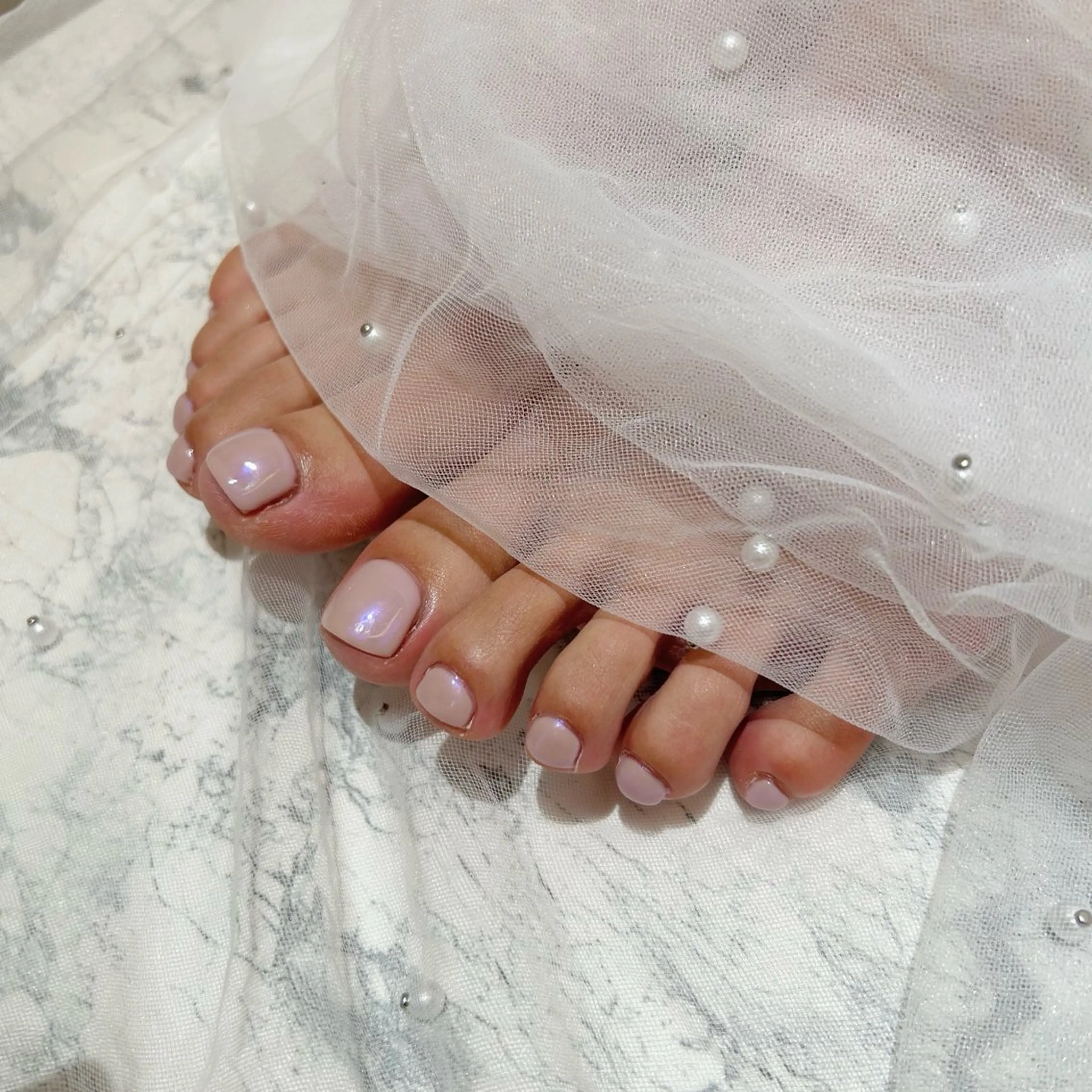 ネイル オーロラネイル フットネイル マグネット/心斎橋 LoLo.カレラのネイルデザイン