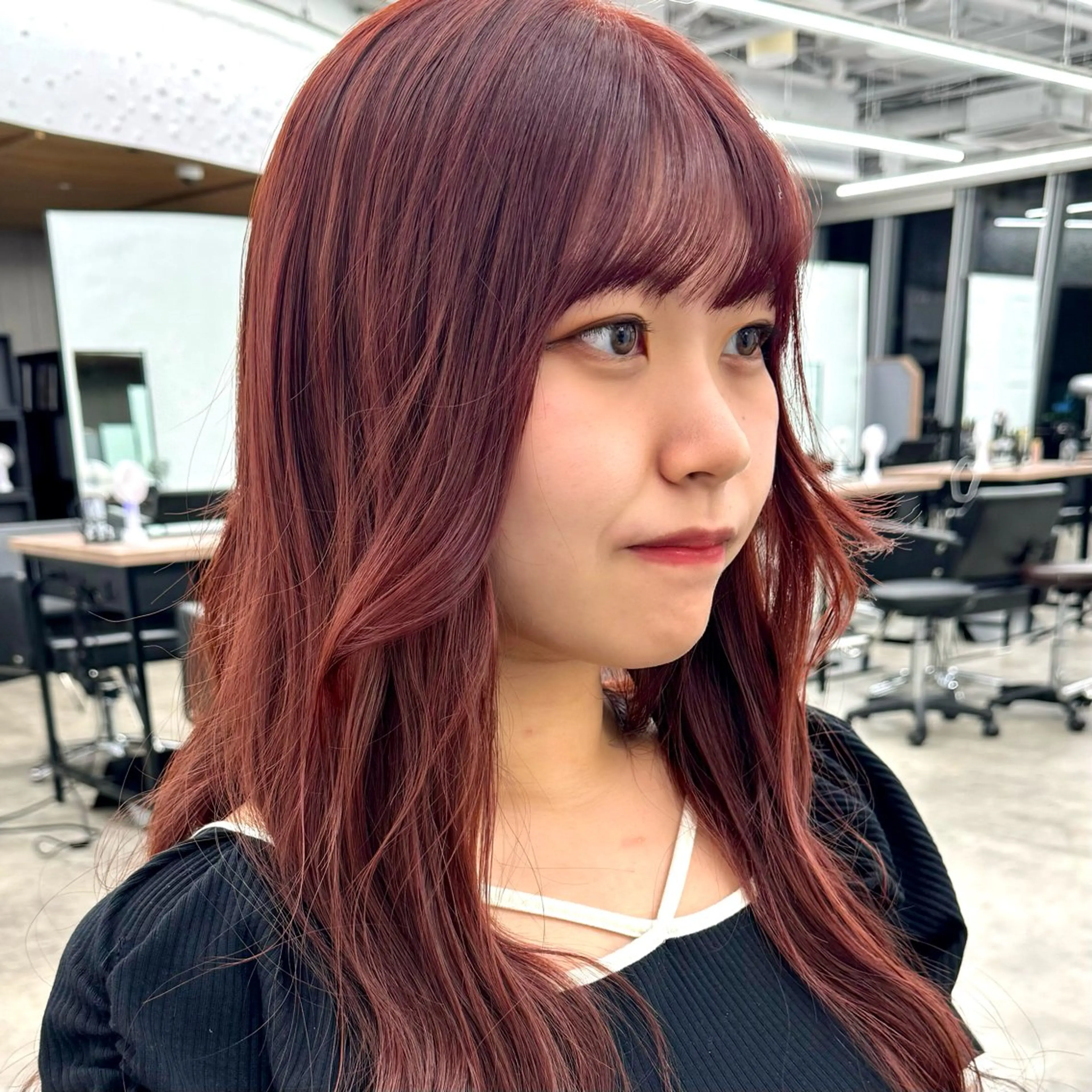 セミロング カラー ヘアアレンジ ブリーチ カシス ダブルカラー ブリーチなしカラー レッドカラー 暖色/ショート/ボブ /hana🌸のヘアスタイル