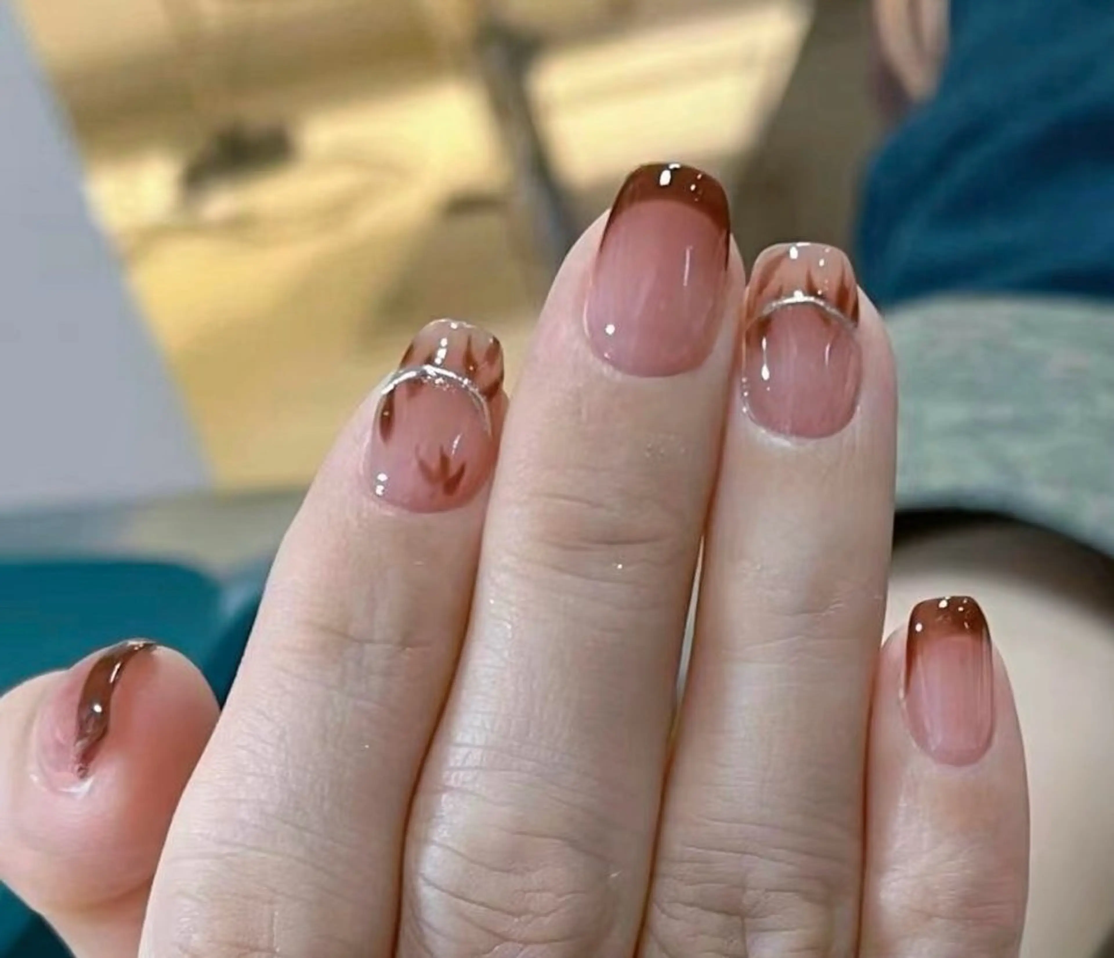 ネイル チークネイル 長さ出し フレンチネイル ガーリー 韓国ネイル sun nail池袋 モデル募集のネイルデザイン