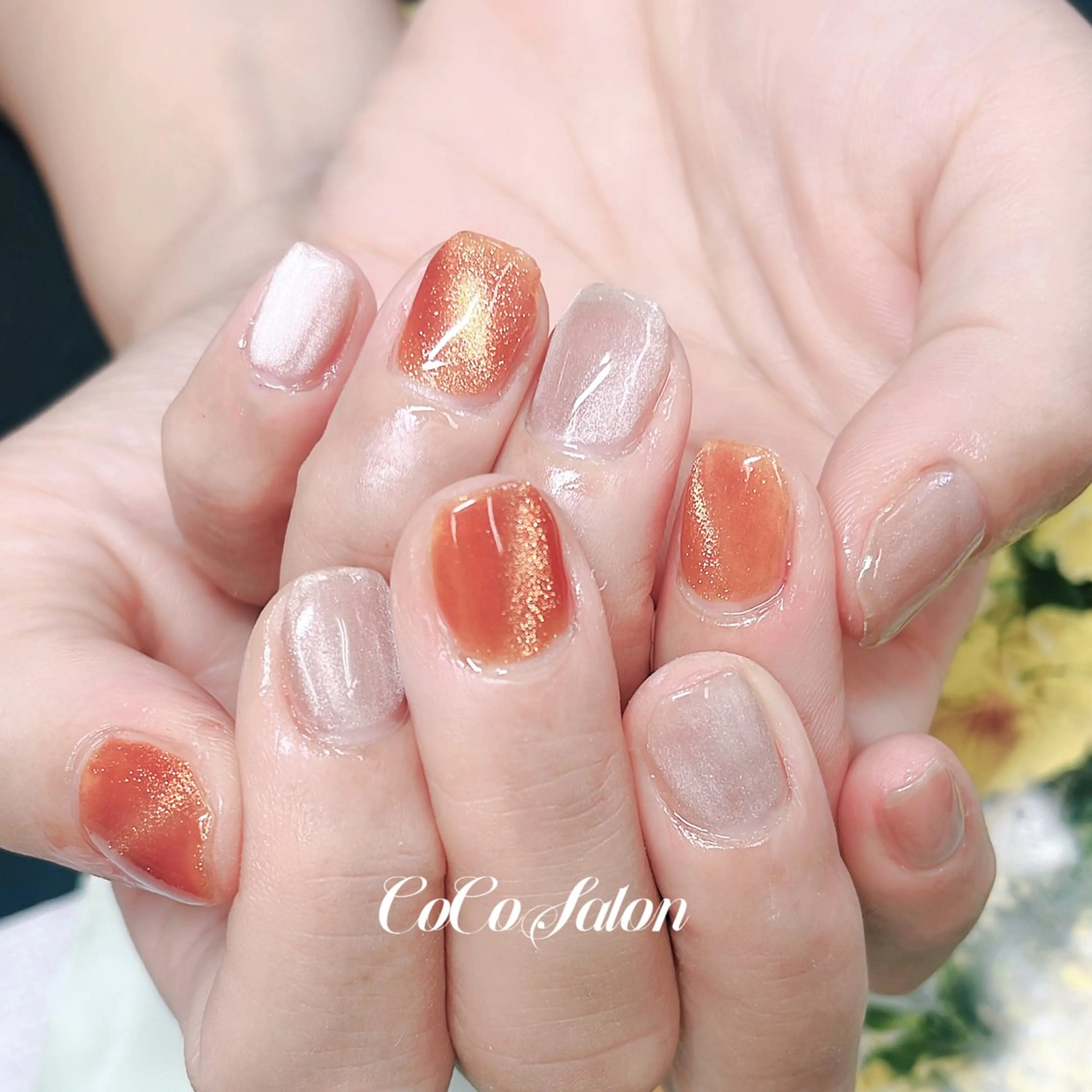 ネイル ジェルネイル ラメ(グリッター) マグネットネイル ワンカラーネイル スカルプネイル ハンドネイル CoCoSalon ネイル/まつ毛予約のネイルデザイン