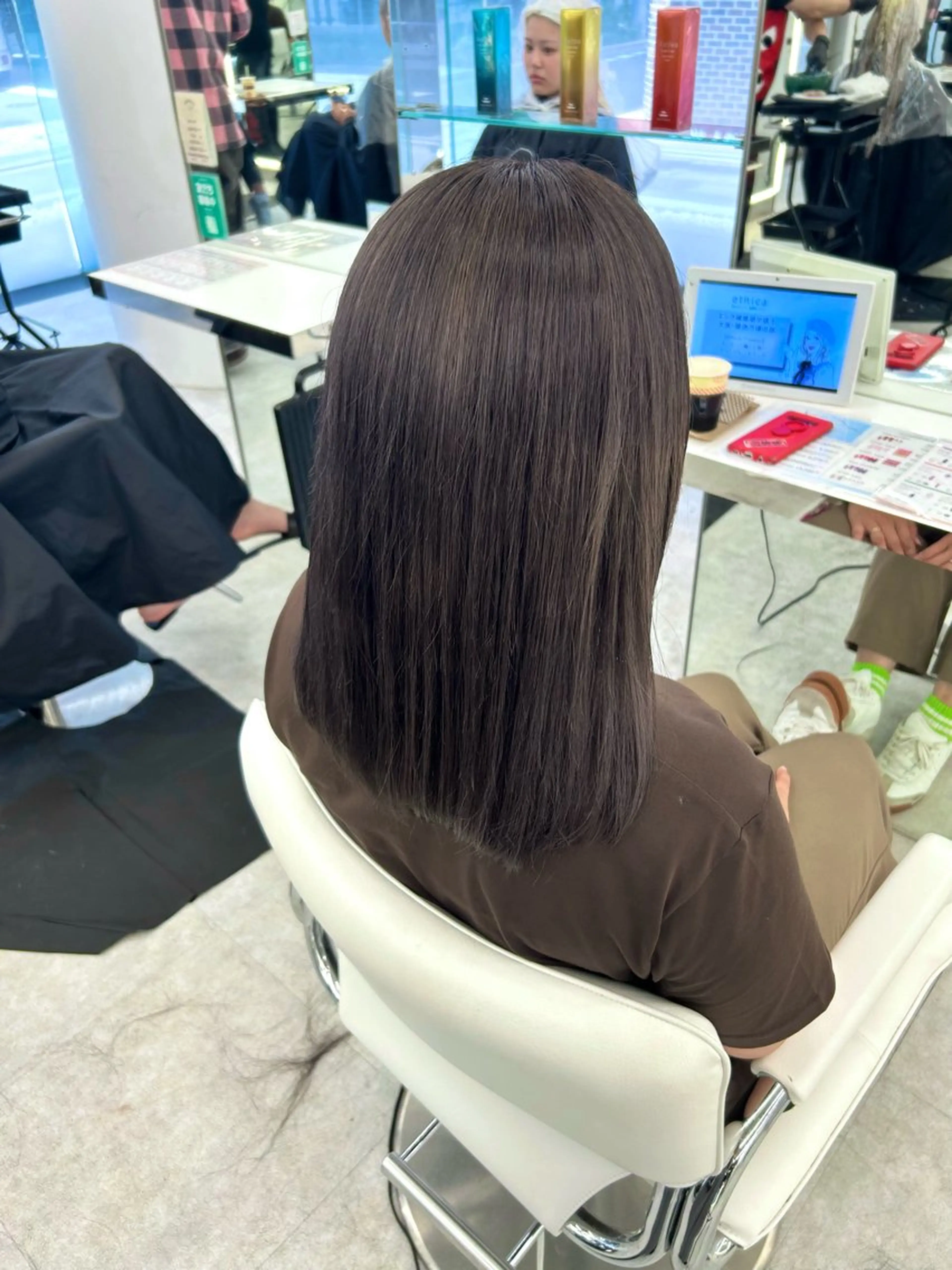 セミロング カラー ヘアカラー ヘッドスパ はるか/透明感暗髪 /ヘアアレンジ🤍のヘアスタイル