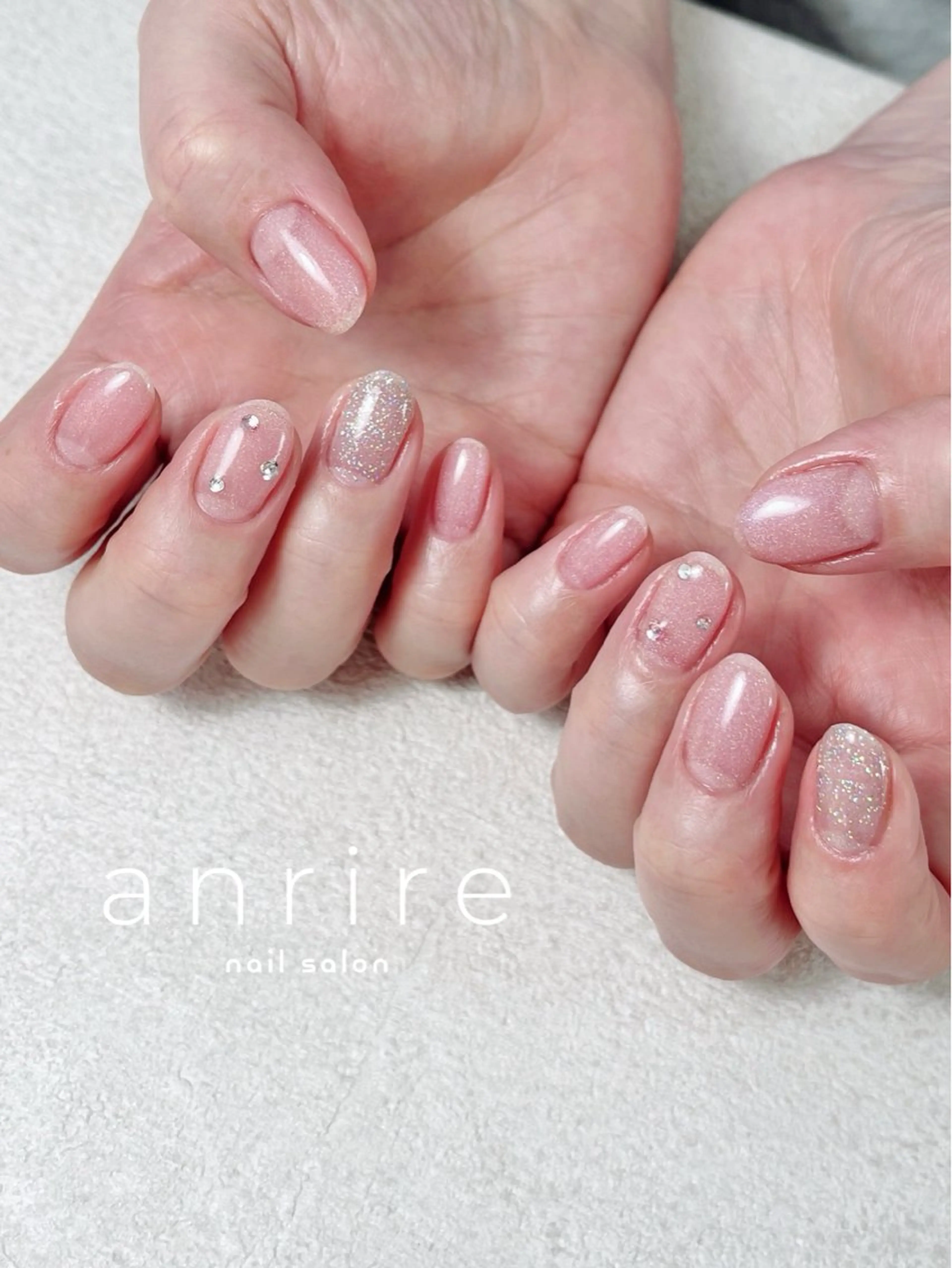 ネイル フラッシュネイル ジェルネイル キラキラネイル マグネットネイル オフィスネイル ハンドネイル nailsalon anrireのネイルデザイン