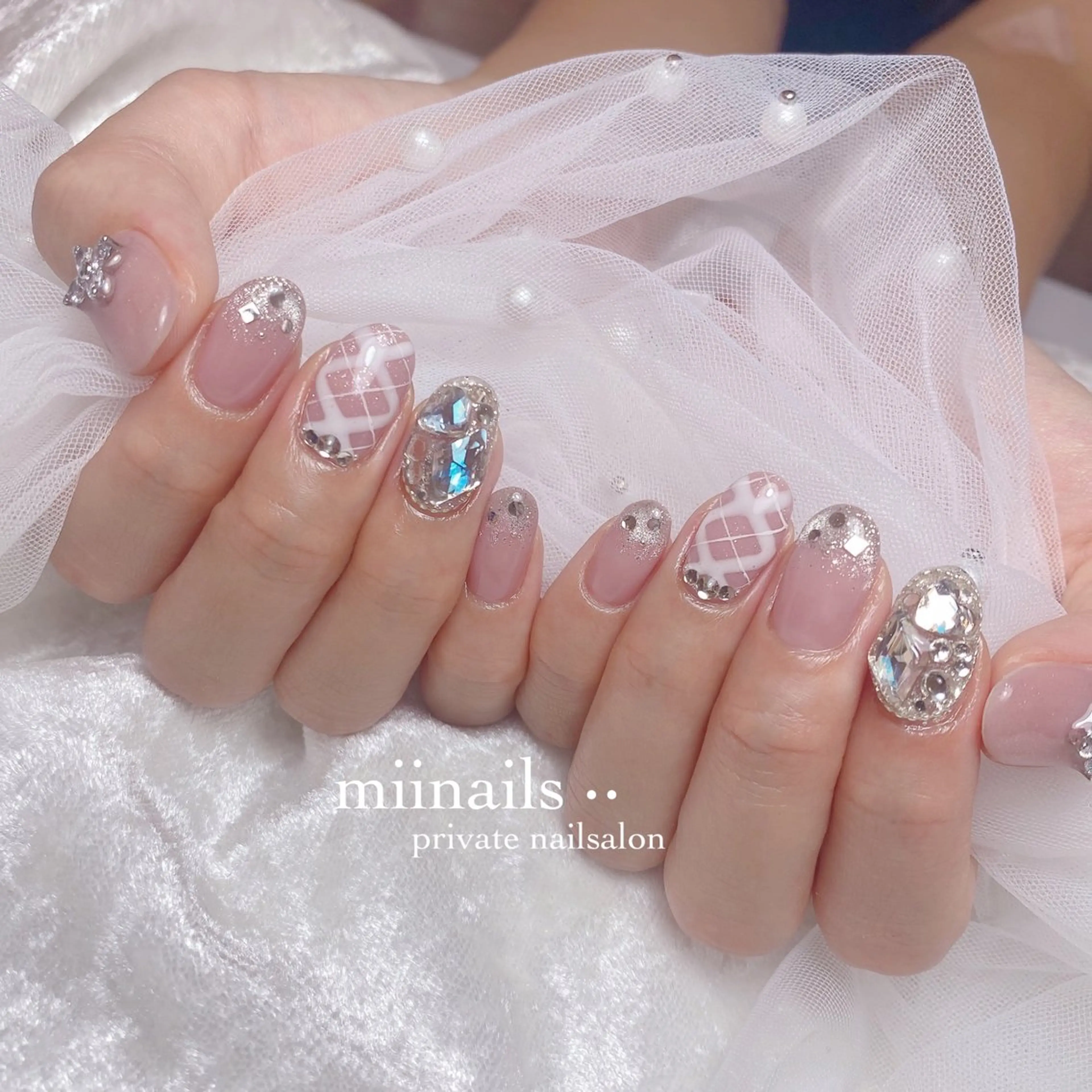 ネイル フレンチネイル 韓国ネイル ワンホンネイル ハンドネイル nailsalon miinailsのネイルデザイン