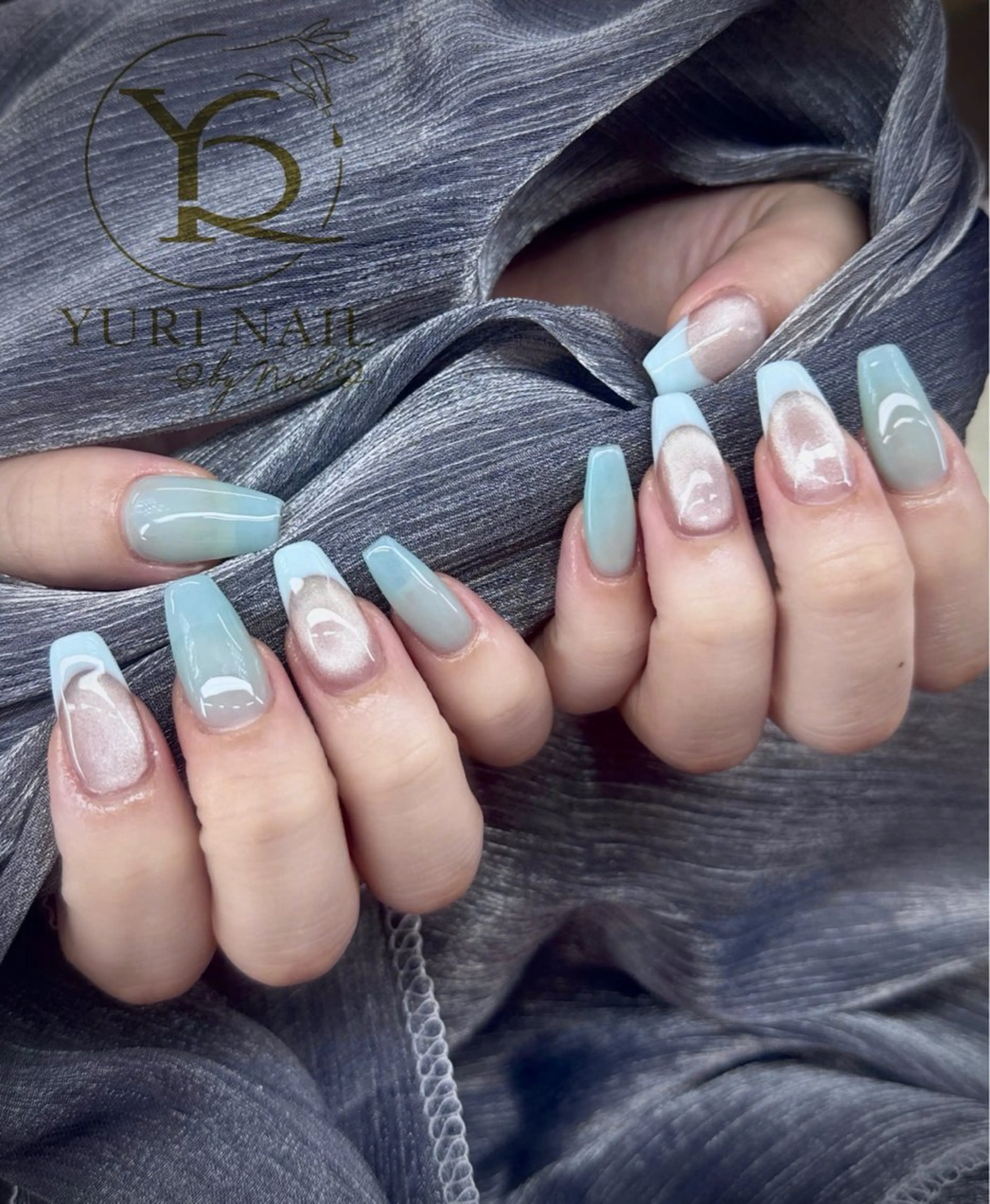 ネイル チークネイル フットネイル フレンチネイル グラデーション キラキラネイル YURI Nail Funabashiのネイルデザイン